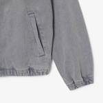 Erkek Kapüşonlu Denim Gri Ceket