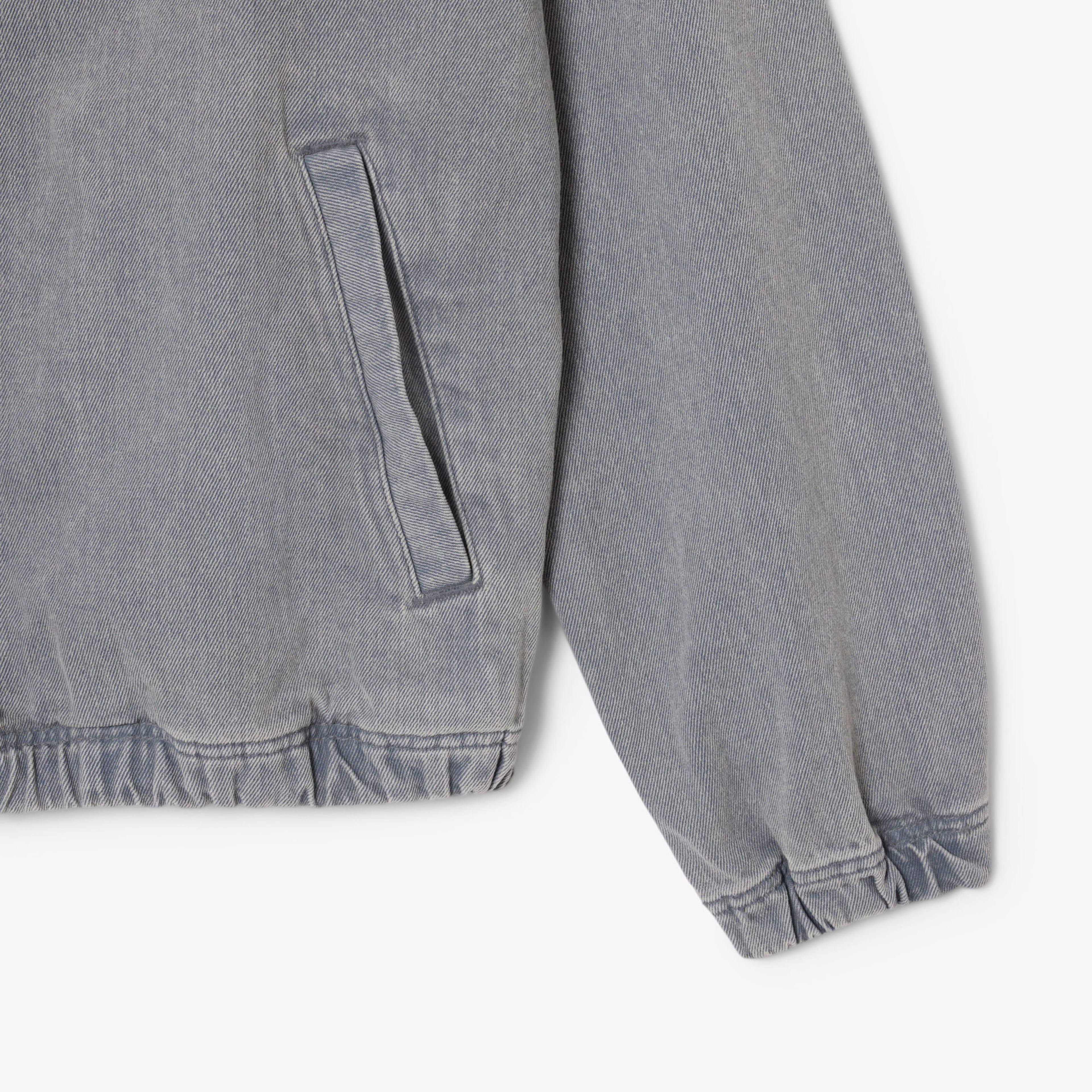 Erkek Kapüşonlu Denim Gri Ceket