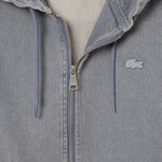 Erkek Kapüşonlu Denim Gri Ceket