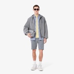 Erkek Kapüşonlu Denim Gri Ceket
