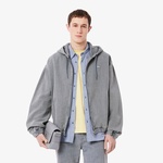 Erkek Kapüşonlu Denim Gri Ceket