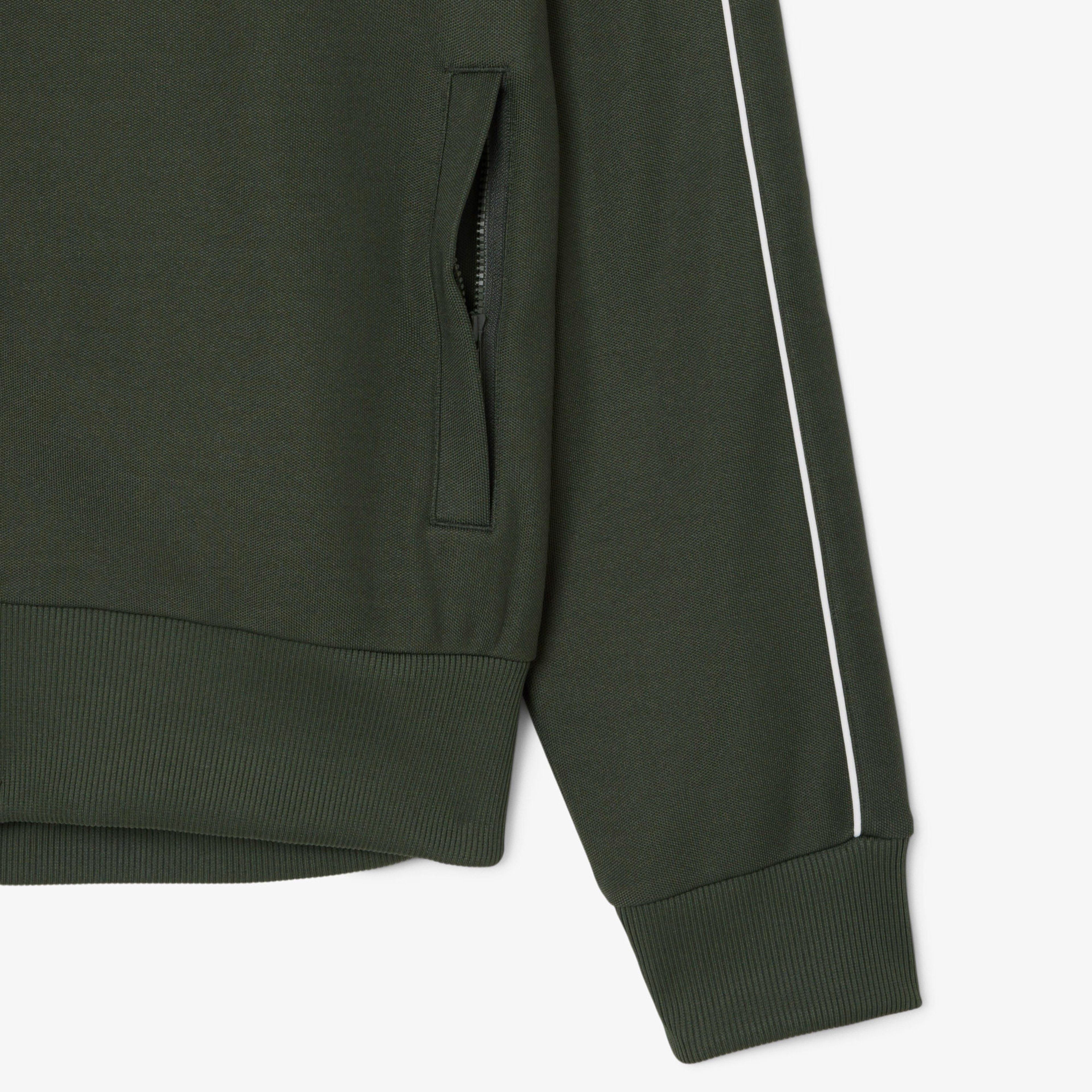 Erkek Regular Fit Fermuarlı Koyu Yeşil Sweatshirt