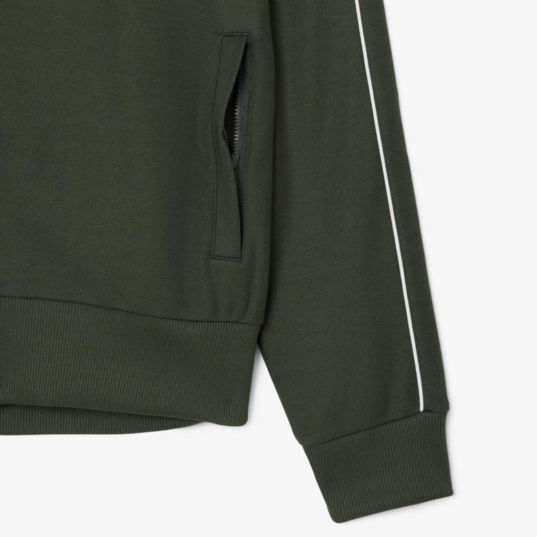 Lacoste Erkek Regular Fit Fermuarlı Koyu Yeşil Sweatshirt