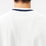 Erkek Bisiklet Yaka Beyaz Cepli T-Shirt