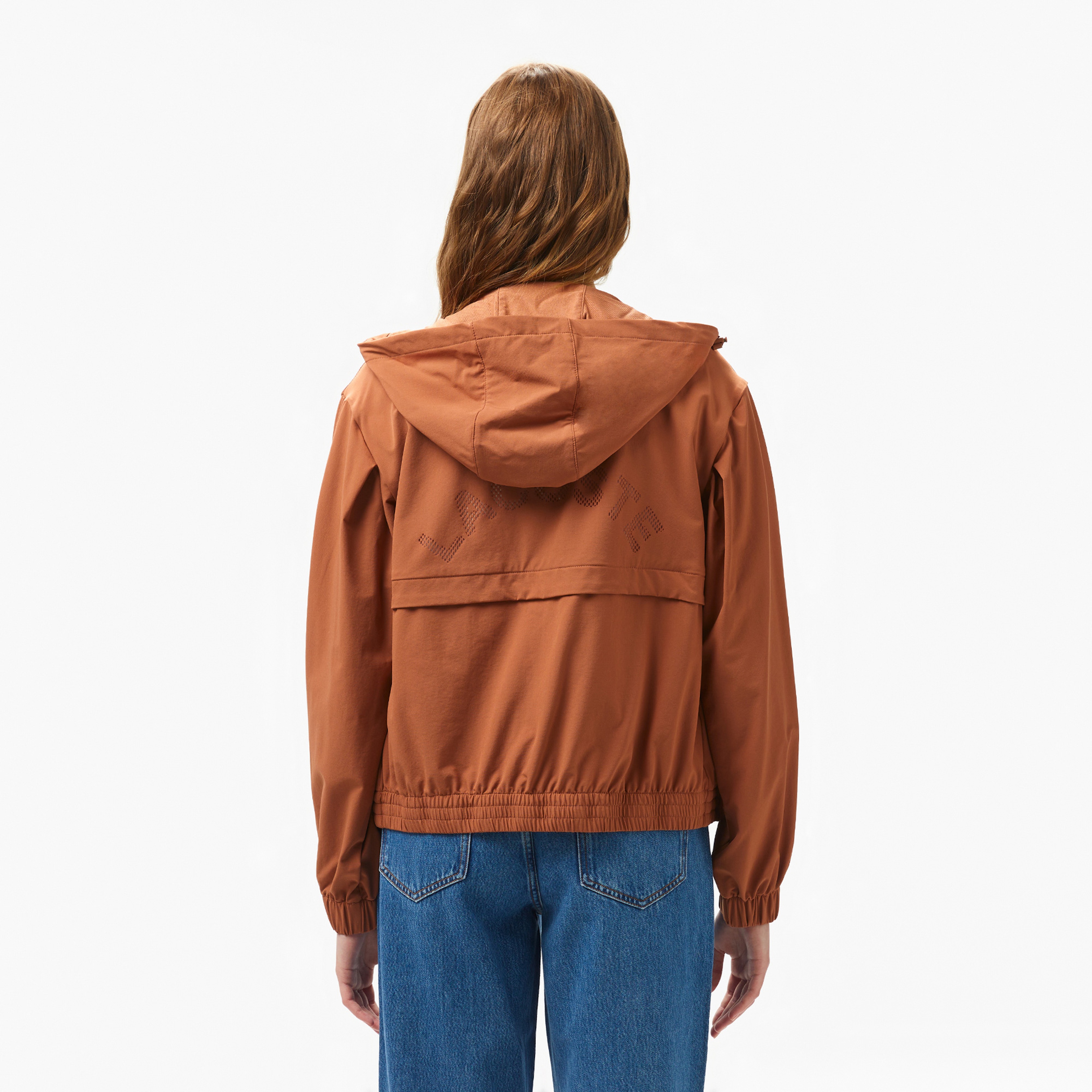 Kadın Kapüşonlu Turuncu Ceket