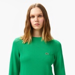 Kadın Regular Fit Bisiklet Yaka Yeşil Triko