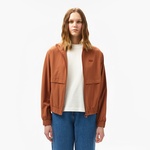 Kadın Kapüşonlu Turuncu Ceket