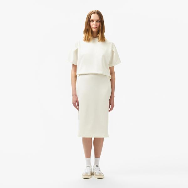 Kadın Straight Fit Beyaz Etek