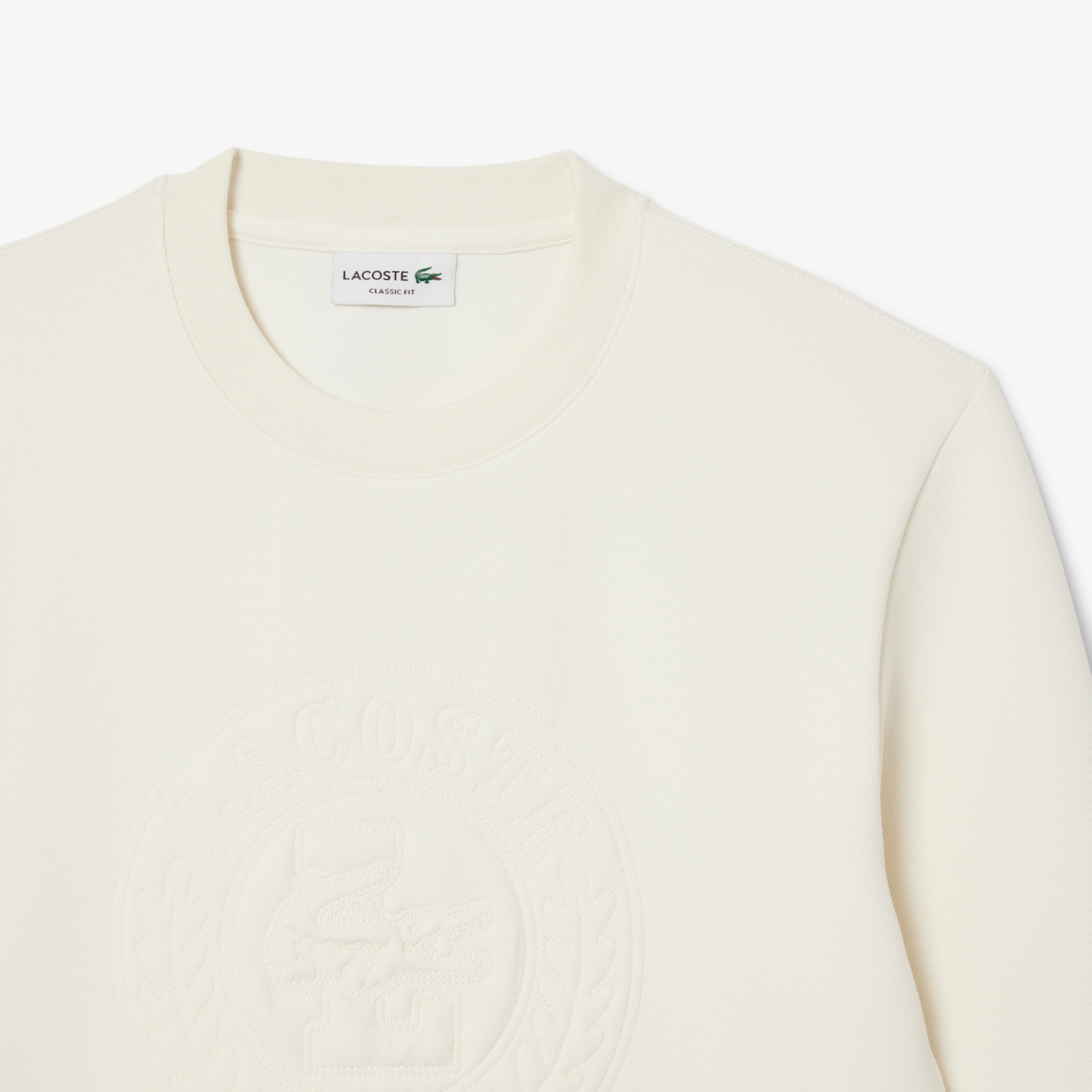 Erkek Classic Fit Bisiklet Yaka Beyaz Sweatshirt