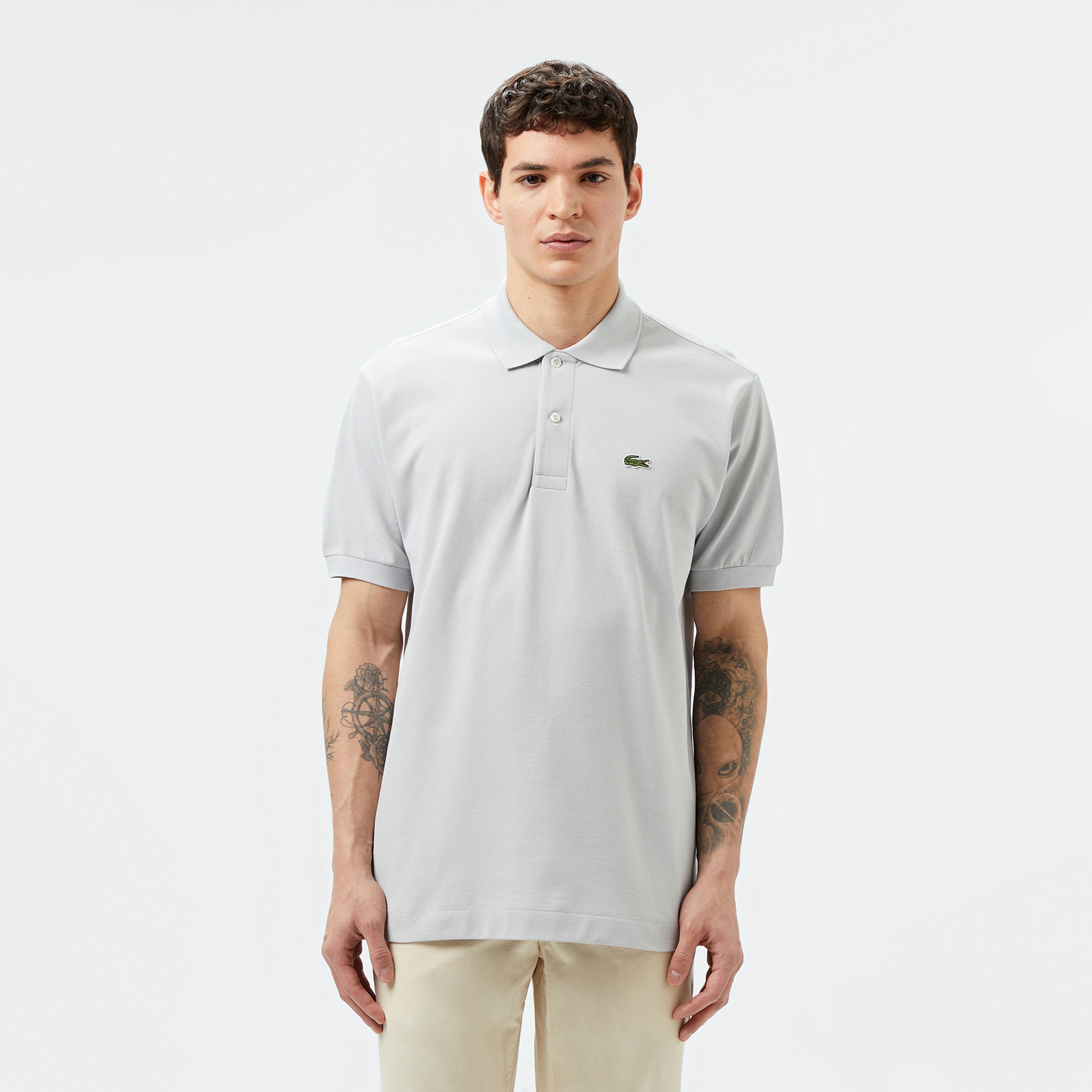 L.12.12 Erkek Classic Fit Gri Polo