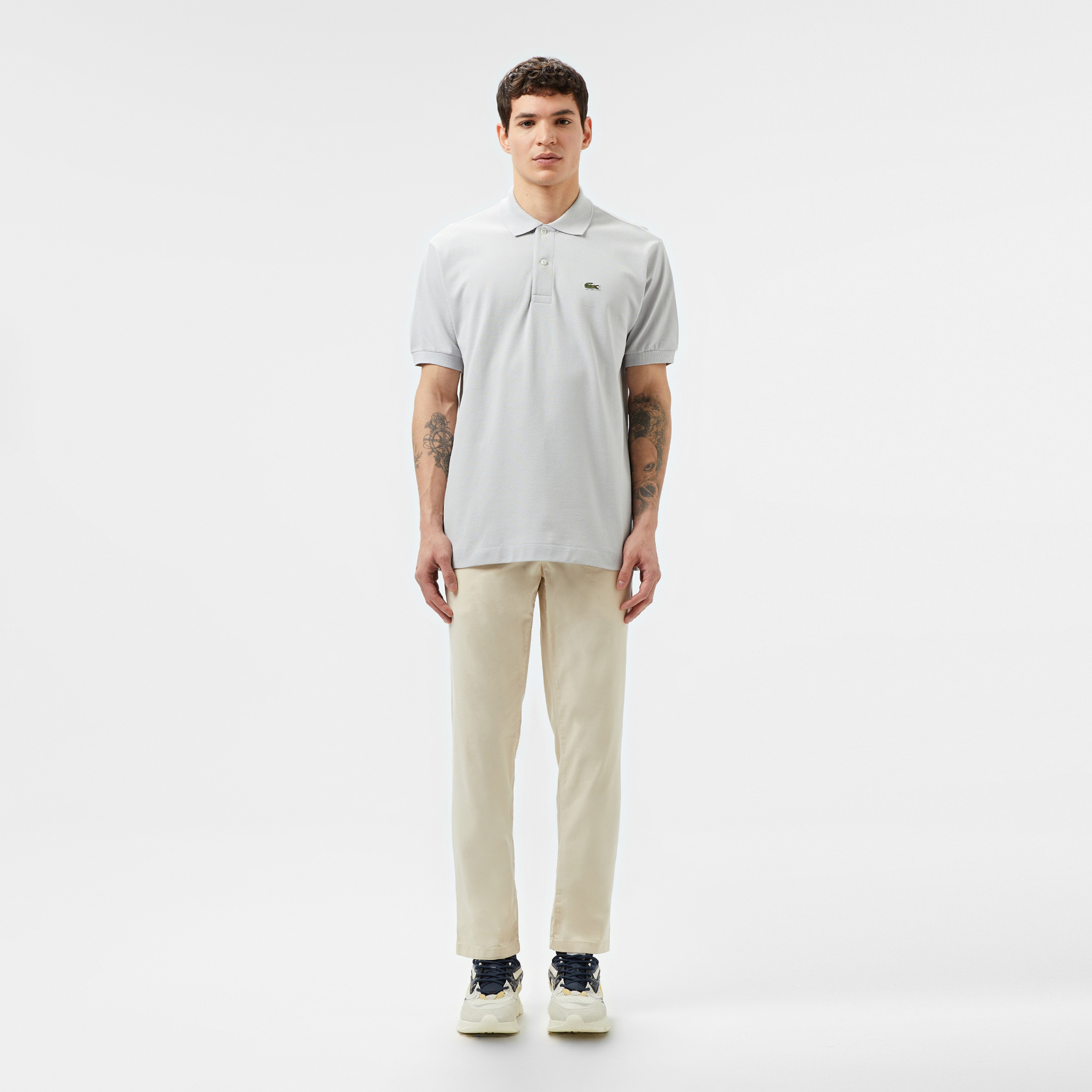 L.12.12 Erkek Classic Fit Gri Polo