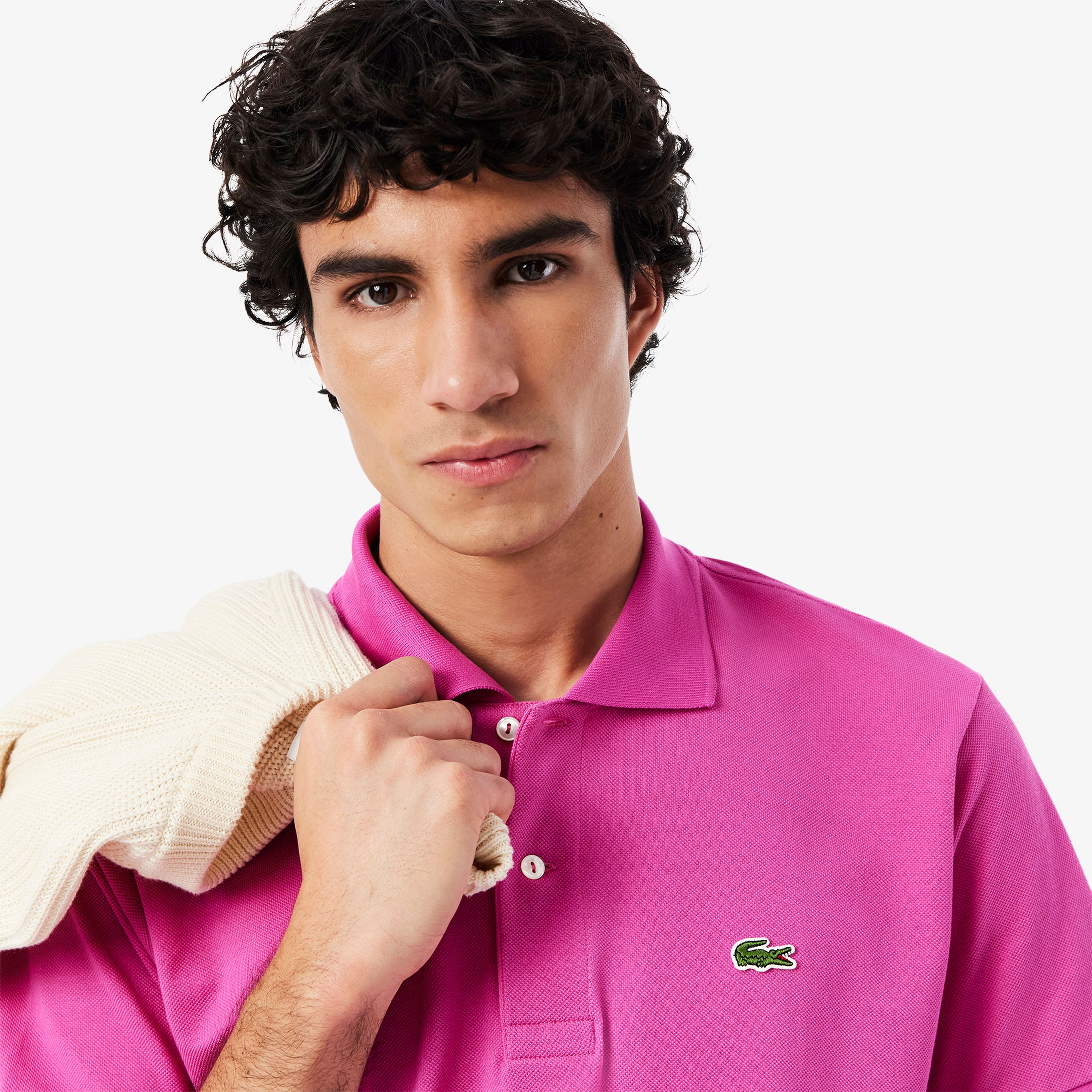 L.12.12 Erkek Classic Fit Pembe Polo