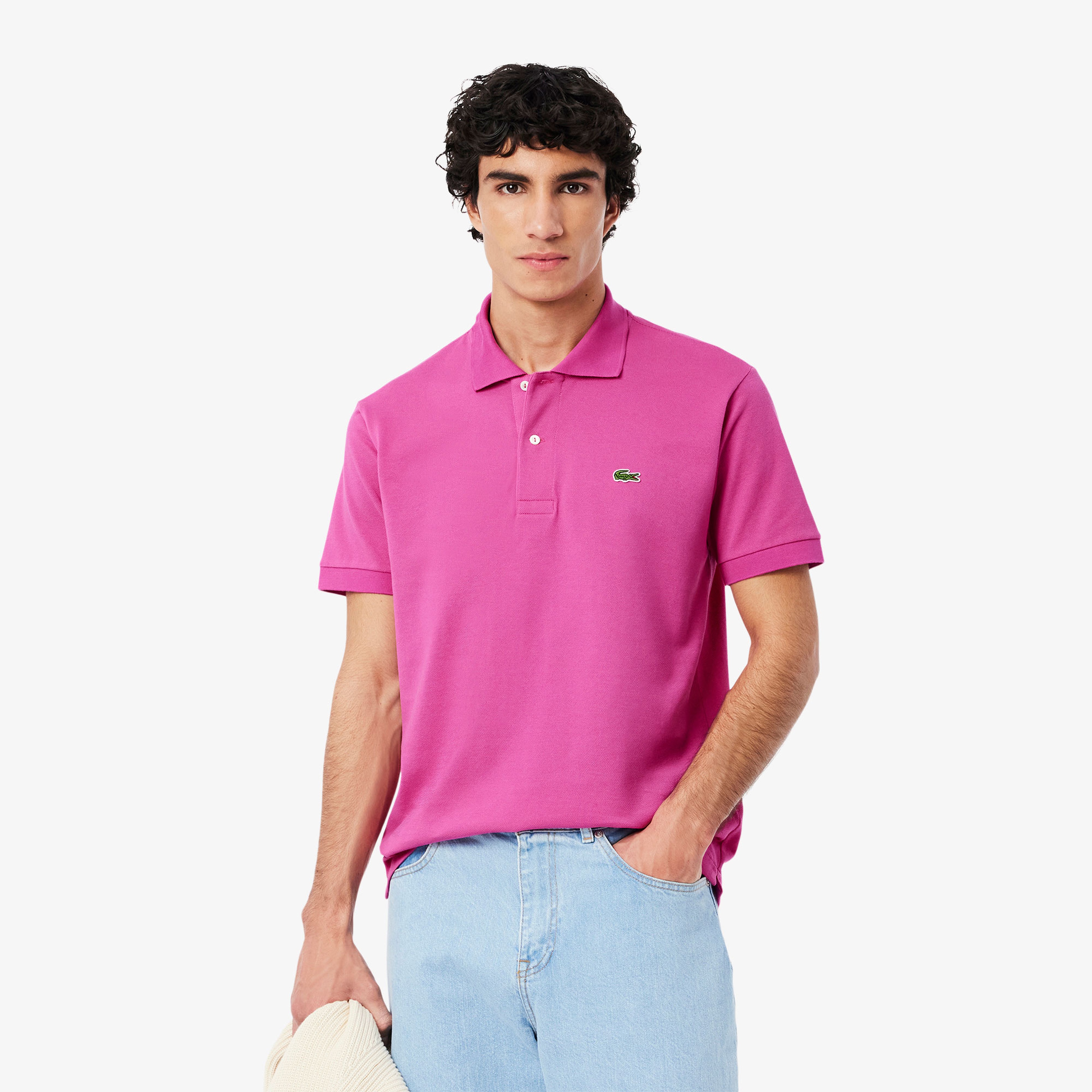 L.12.12 Erkek Classic Fit Pembe Polo