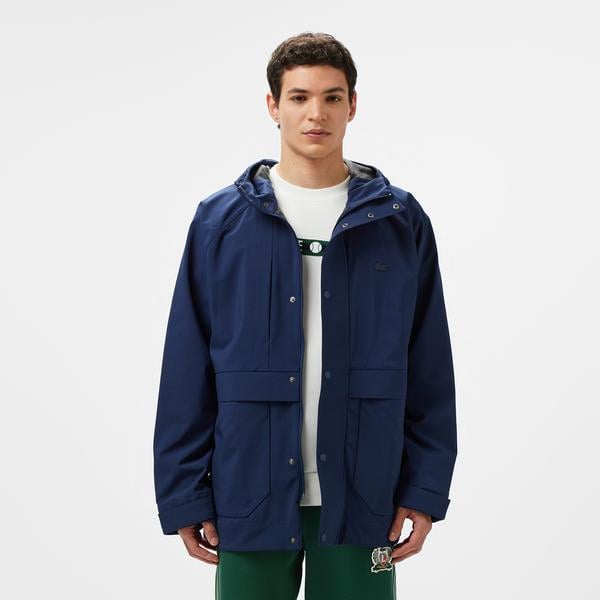 Erkek Regular Fit Kapüşonlu Lacivert Yağmurluk