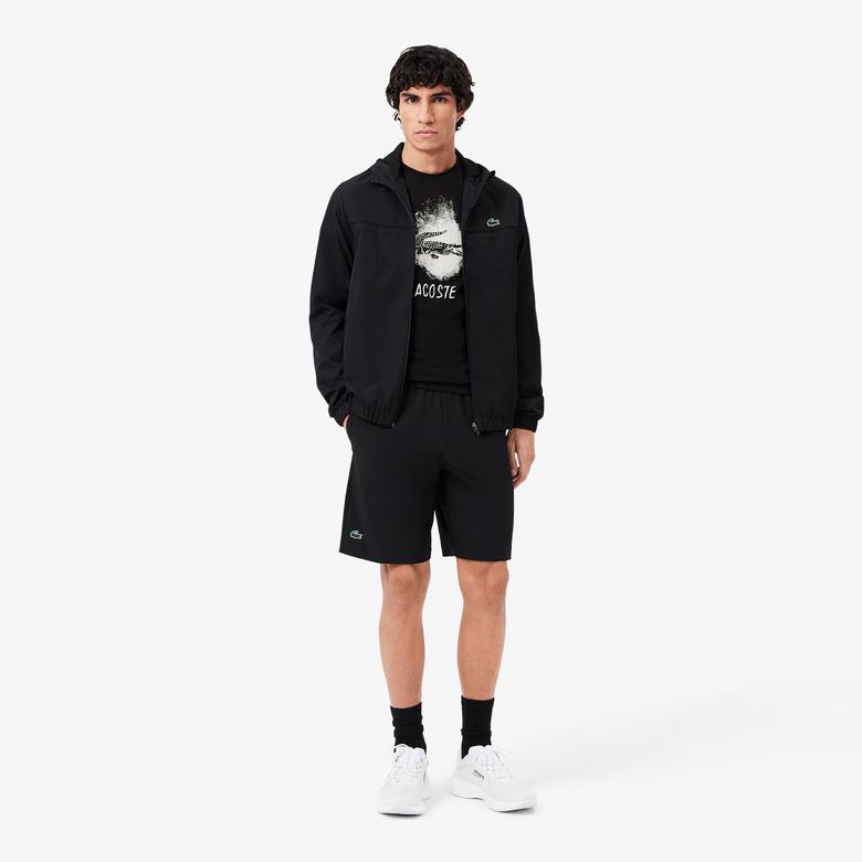 Erkek Regular Fit Bisiklet Yaka Baskılı Siyah T-Shirt