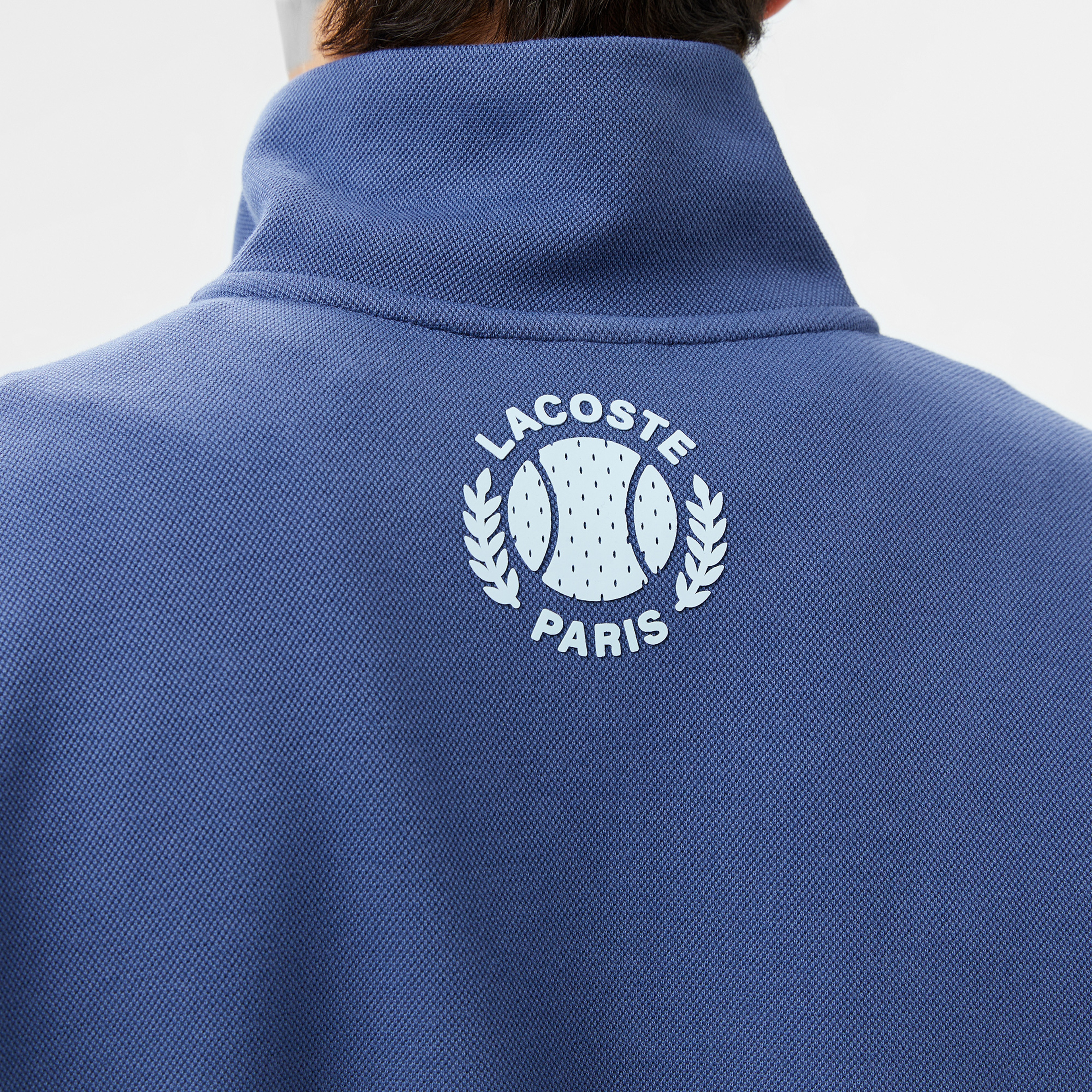 Erkek Relaxed Fit Yarım Fermuarlı Renk Bloklu Mavi Sweatshirt