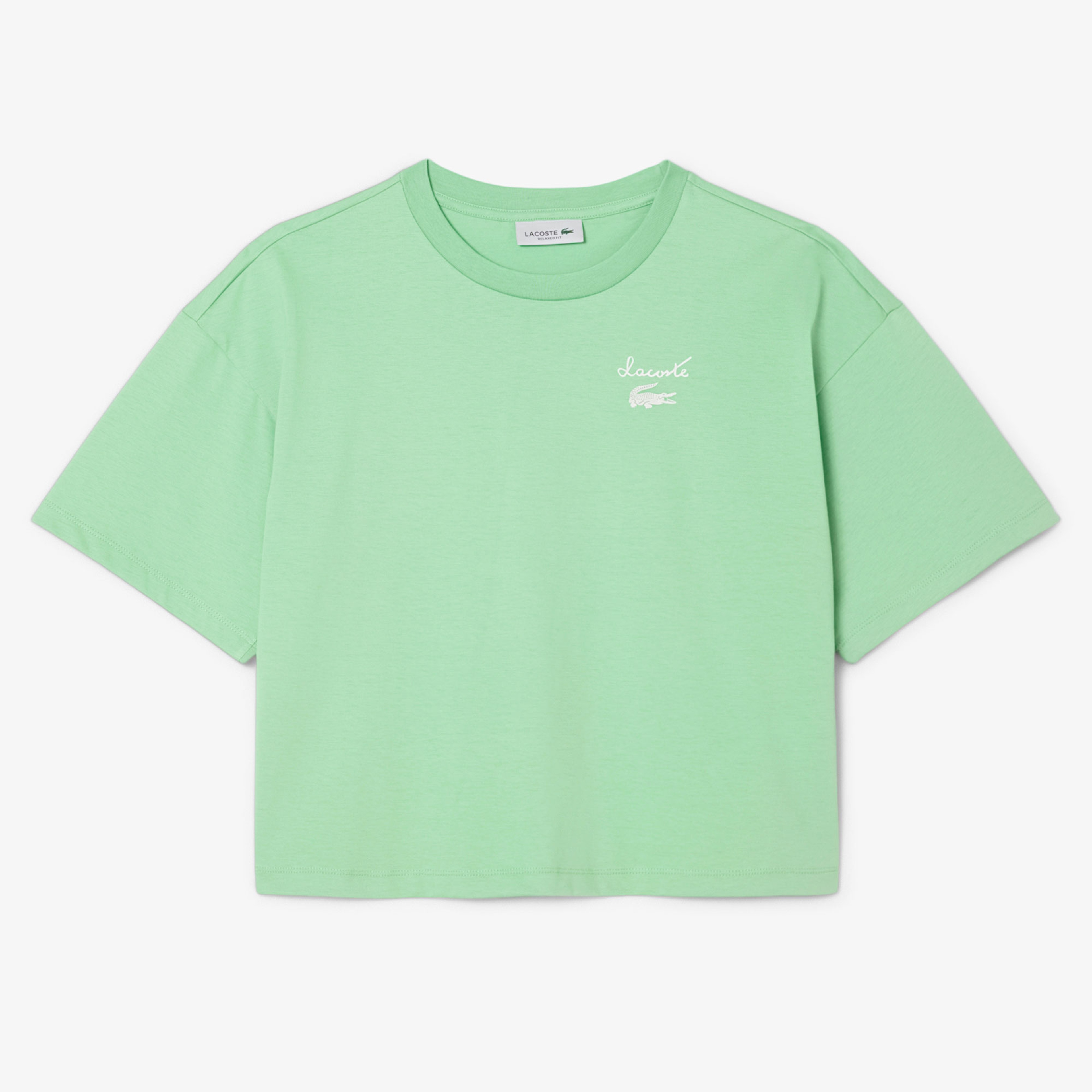 Kadın Bisiklet Yaka Açık Yeşil T-Shirt