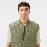 Erkek Regular Fit Dik Yaka Kapitone Yeşil Yelek