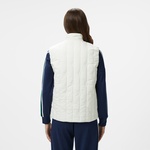 Kadın Regular Fit Dik Yaka Kapitone Beyaz Yelek