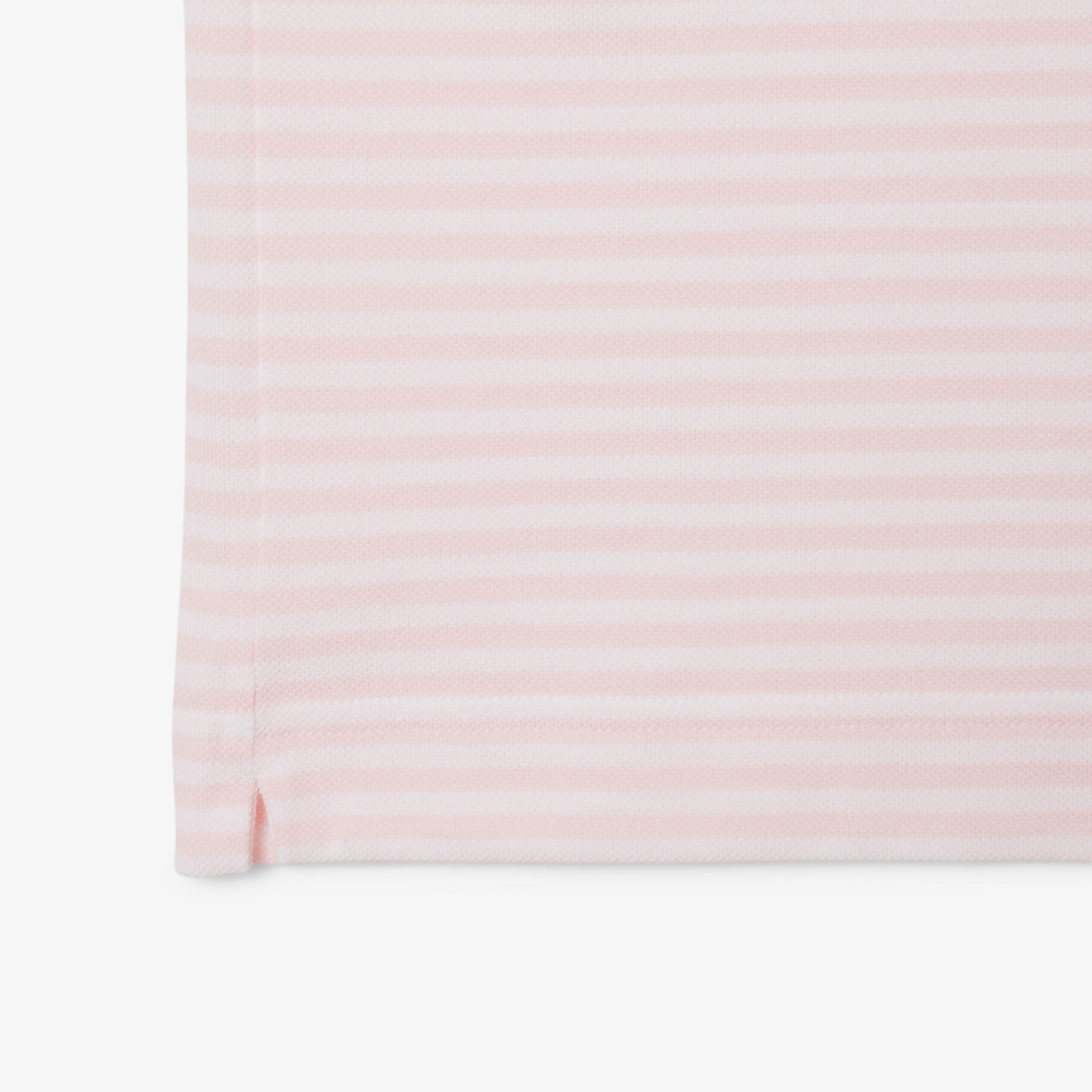 L.12.12 Erkek Classic Fit Çizgili Pembe Polo