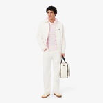 L.12.12 Erkek Classic Fit Çizgili Pembe Polo