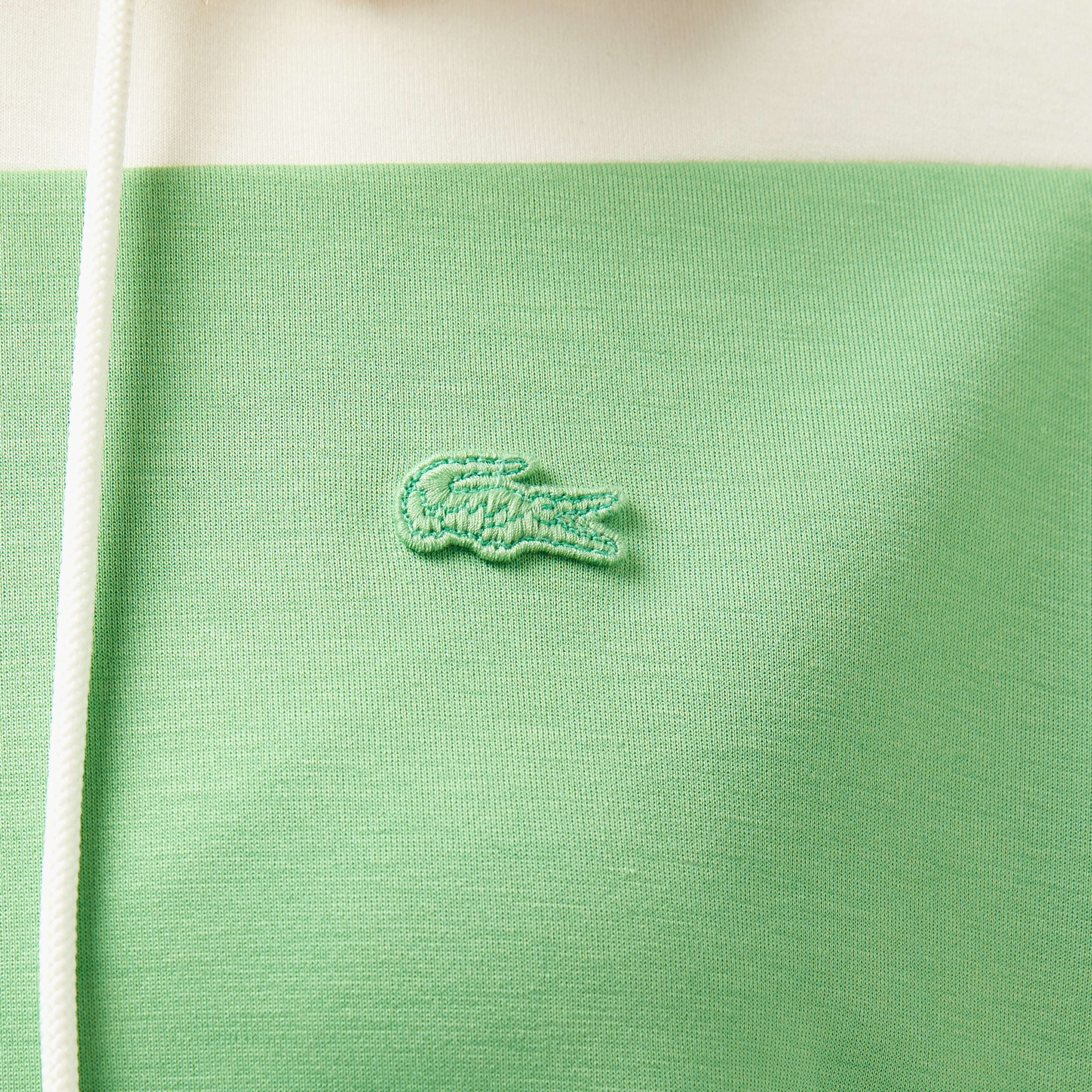 Kadın Kapüşonlu Renk Bloklu Açık Yeşil Sweatshirt