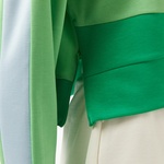 Kadın Kapüşonlu Renk Bloklu Açık Yeşil Sweatshirt