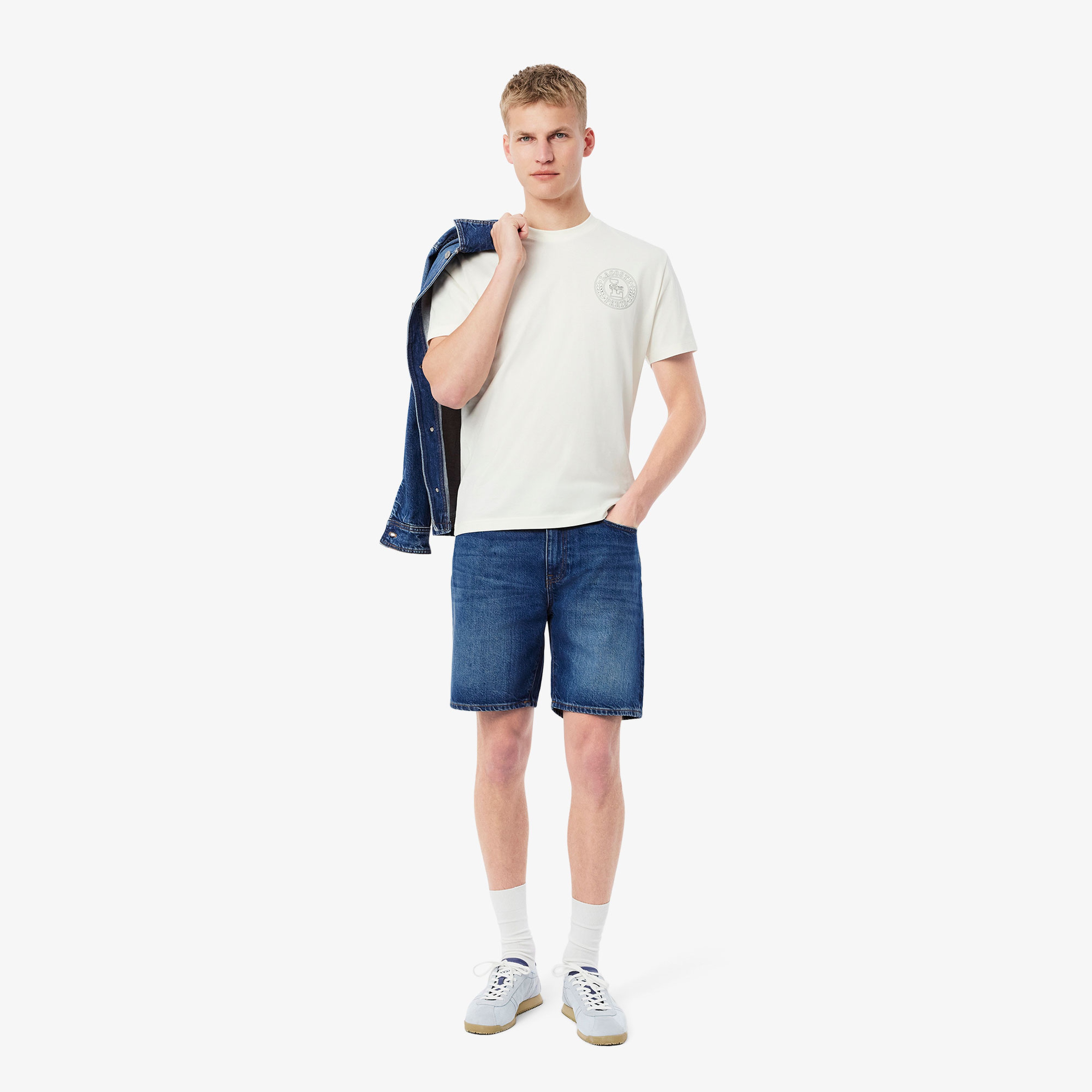 Lacoste Erkek Straight Fit Denim Koyu Mavi Bermuda Şort