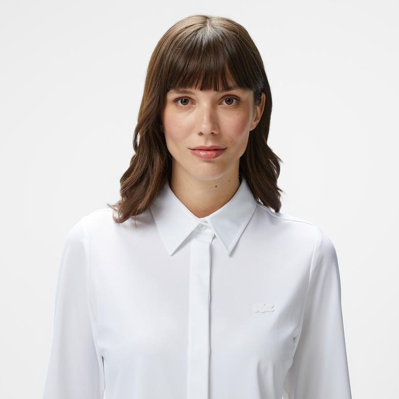 Kadın Slim Fit Beyaz Gömlek
