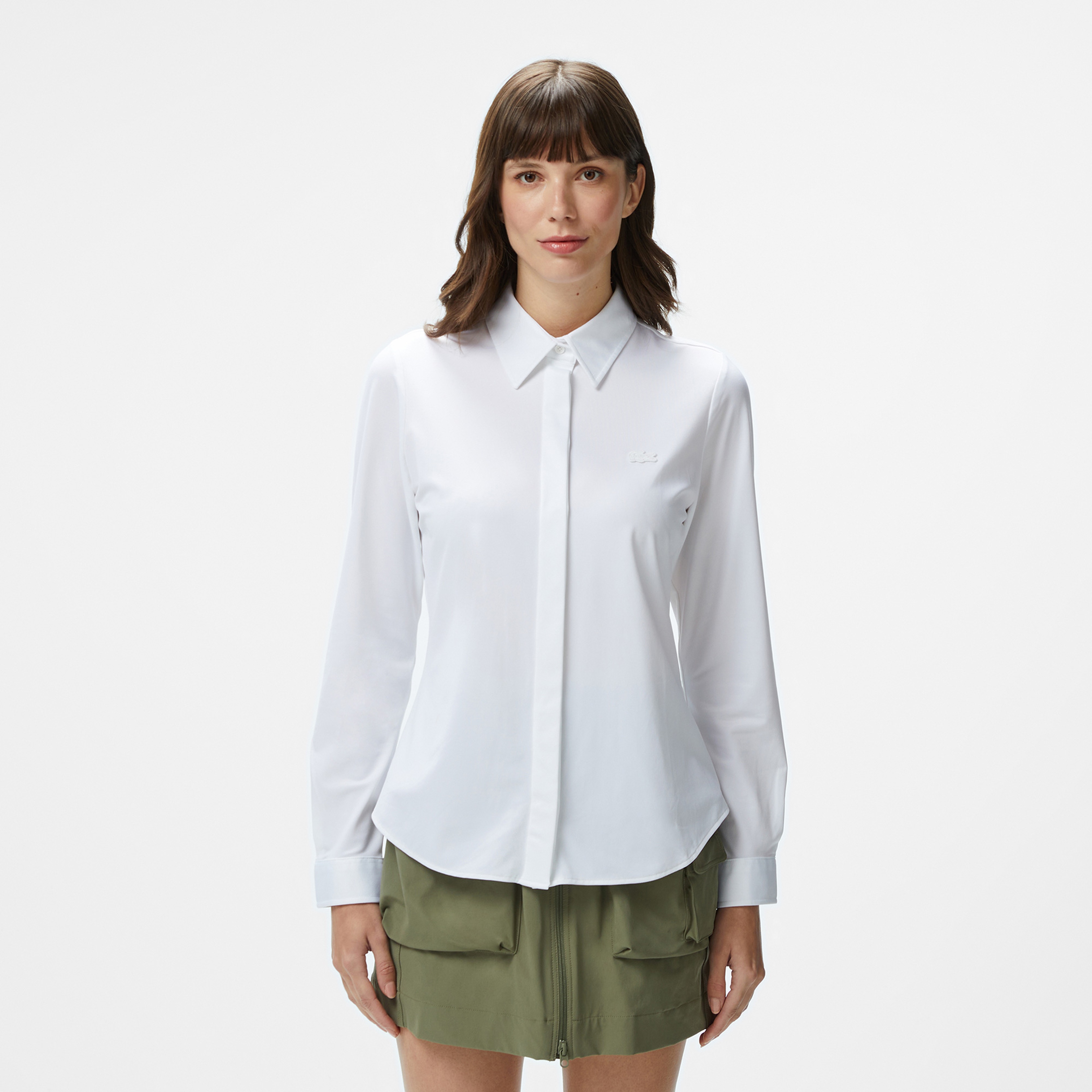 Kadın Slim Fit Beyaz Gömlek