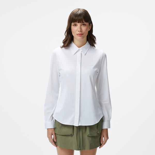 Kadın Slim Fit Beyaz Gömlek
