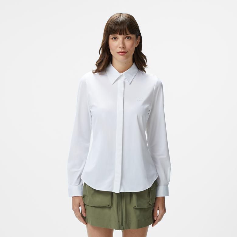 Kadın Slim Fit Beyaz Gömlek