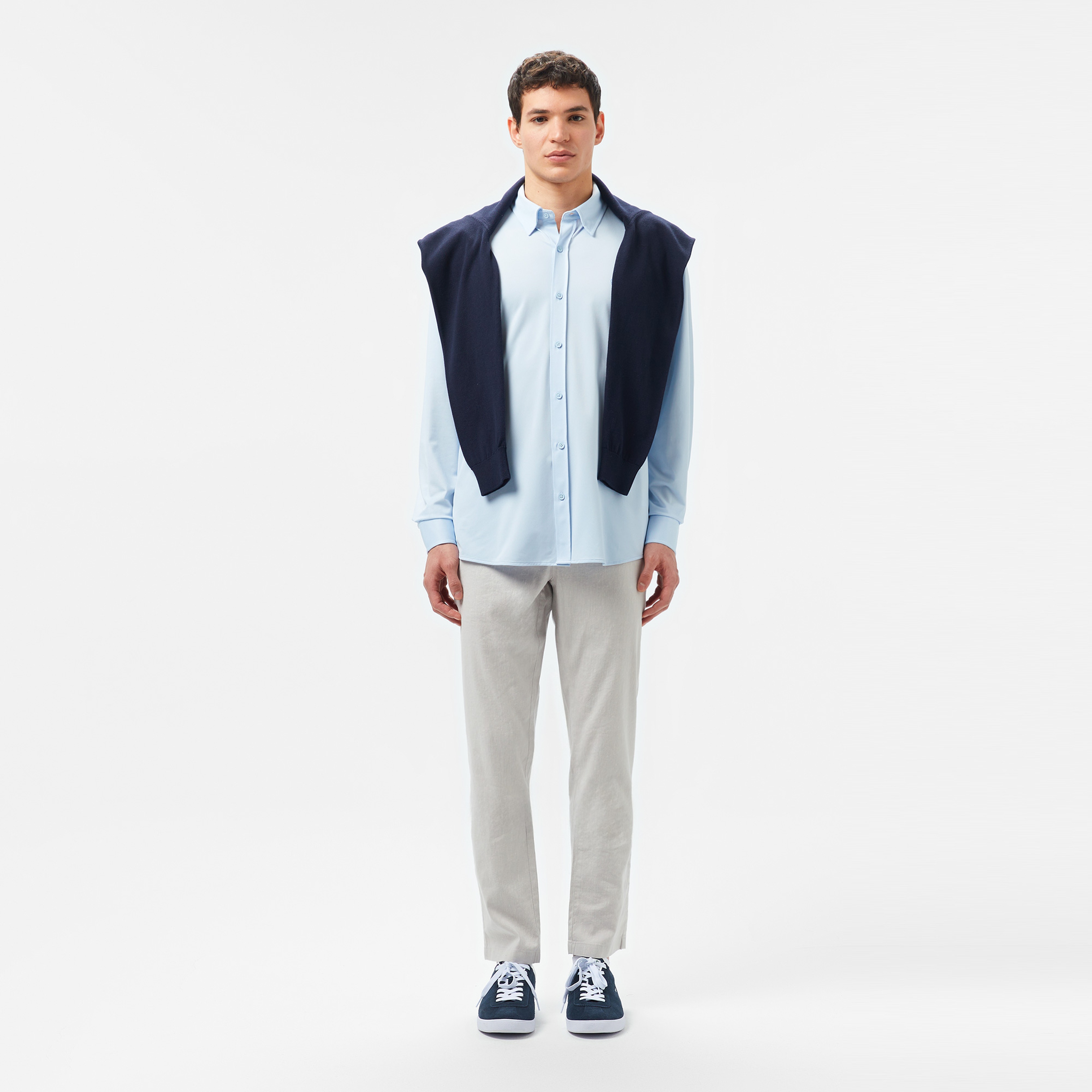 Erkek Slim Fit Açık Mavi Gömlek