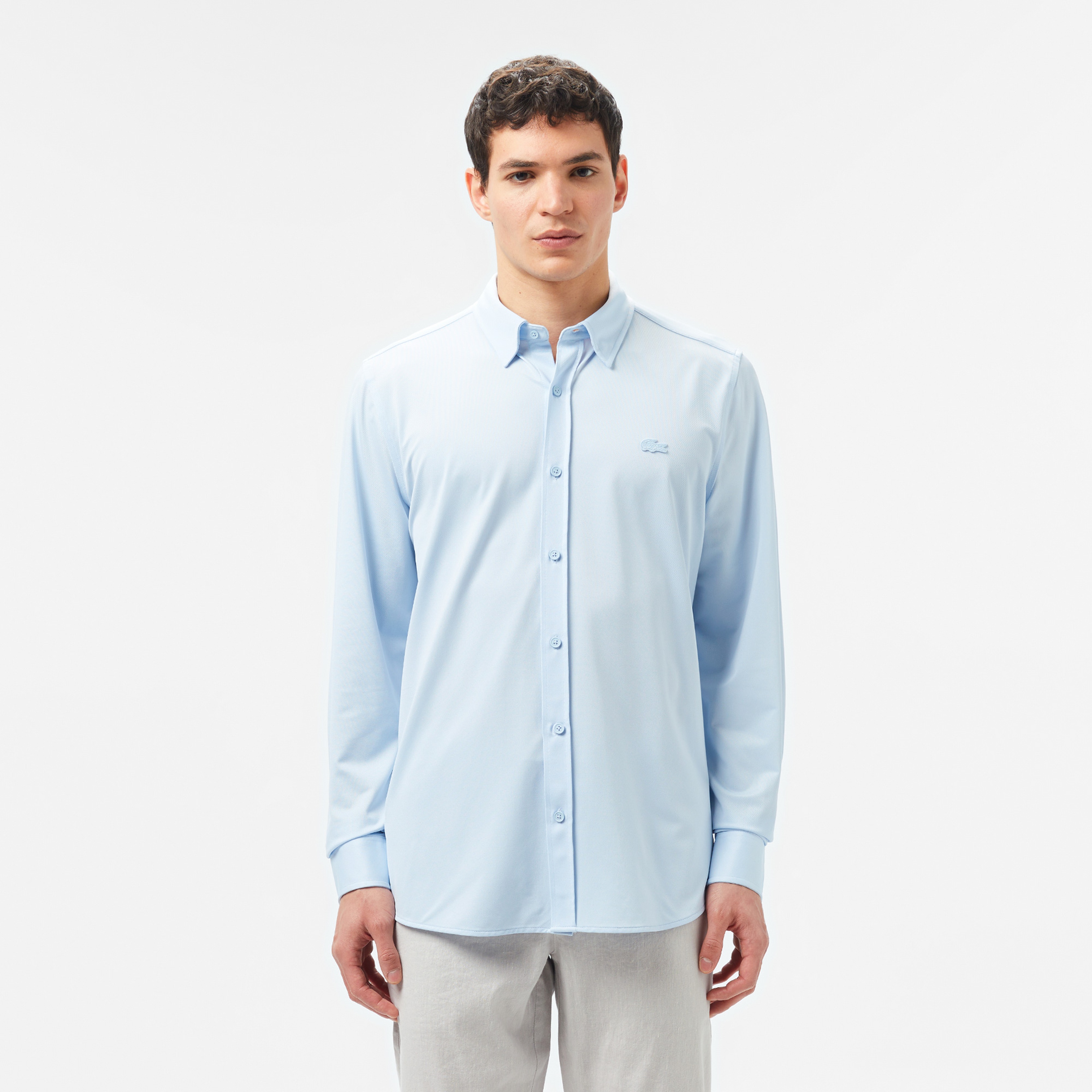 Erkek Slim Fit Açık Mavi Gömlek