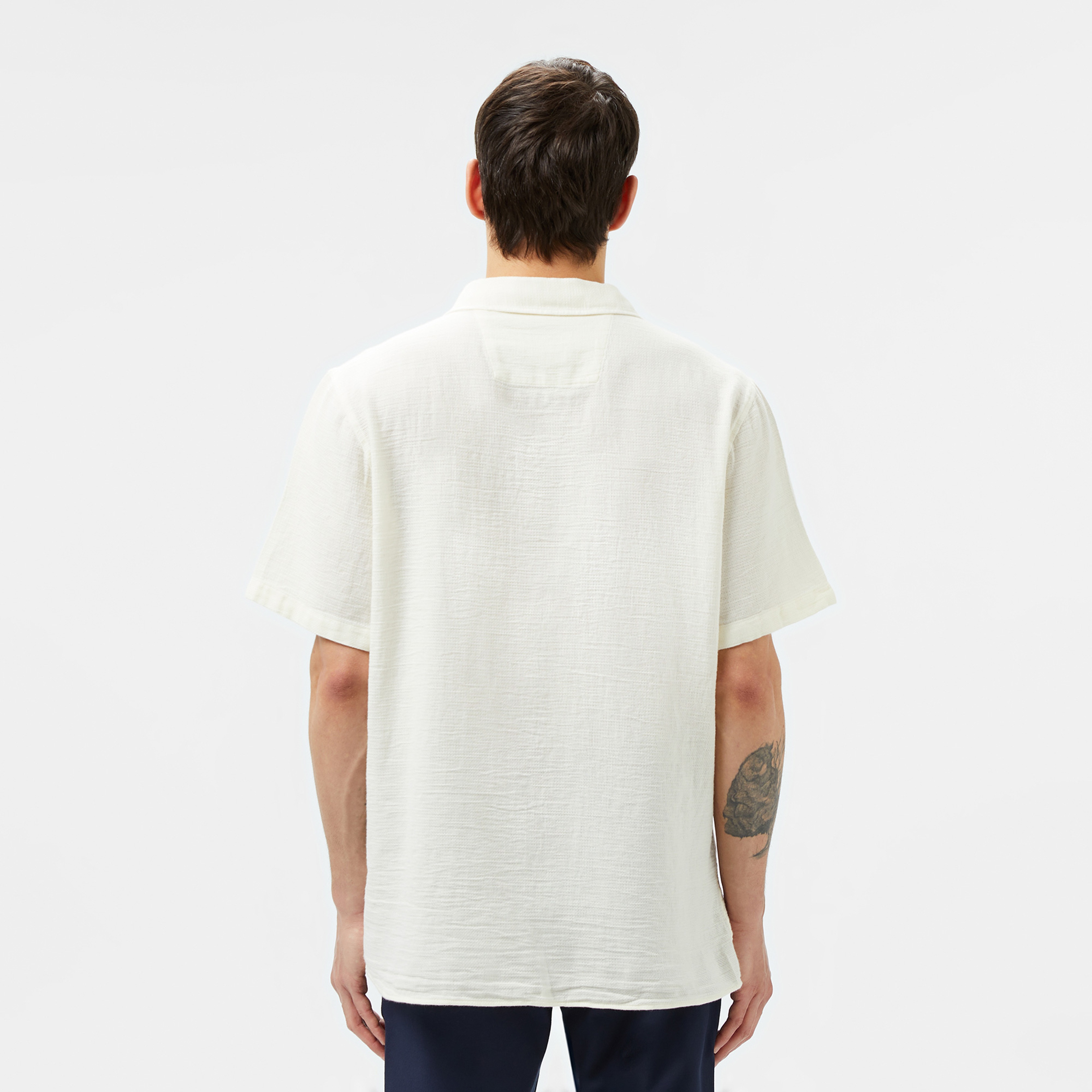 Erkek Regular Fit Kısa Kollu Beyaz Gömlek