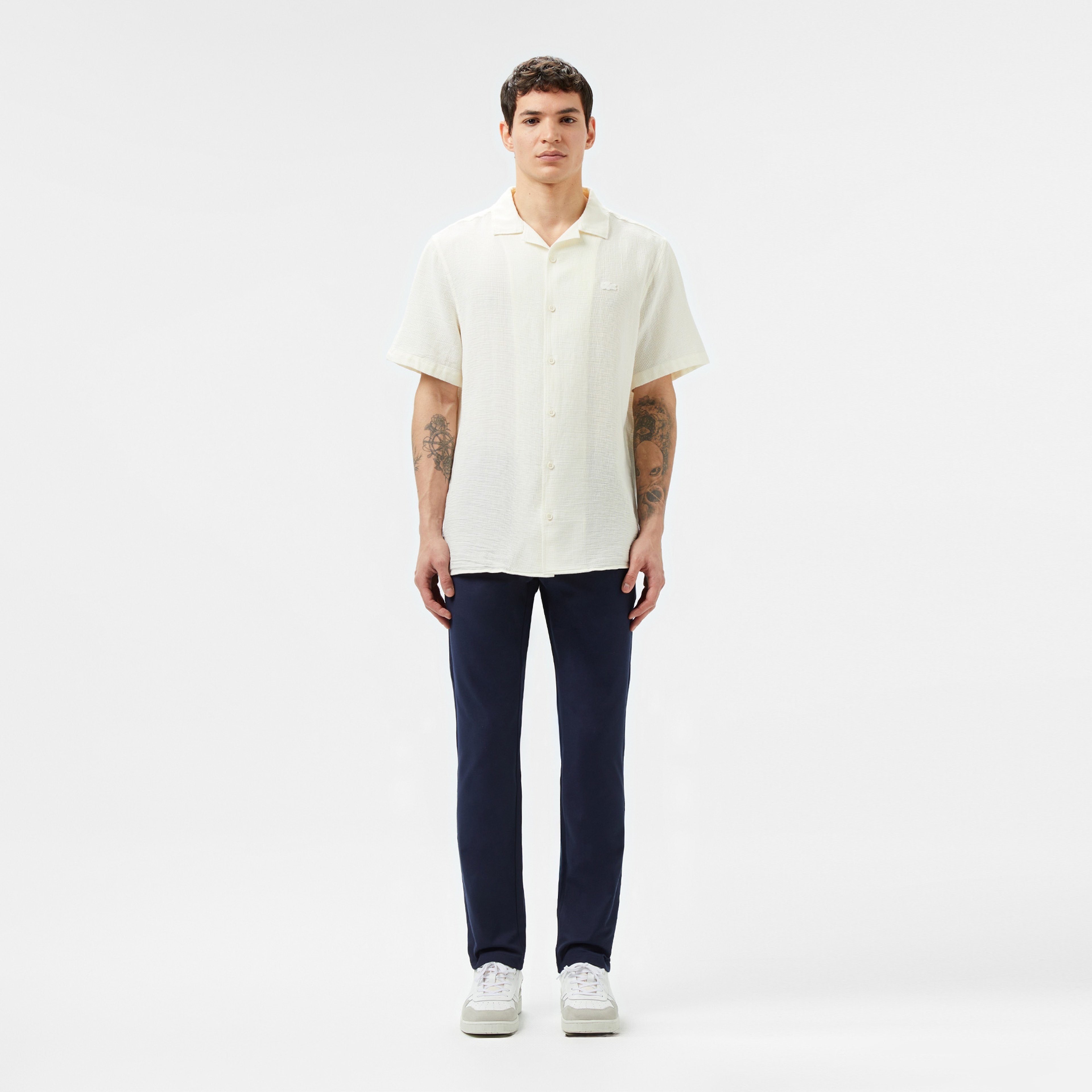 Erkek Regular Fit Kısa Kollu Beyaz Gömlek