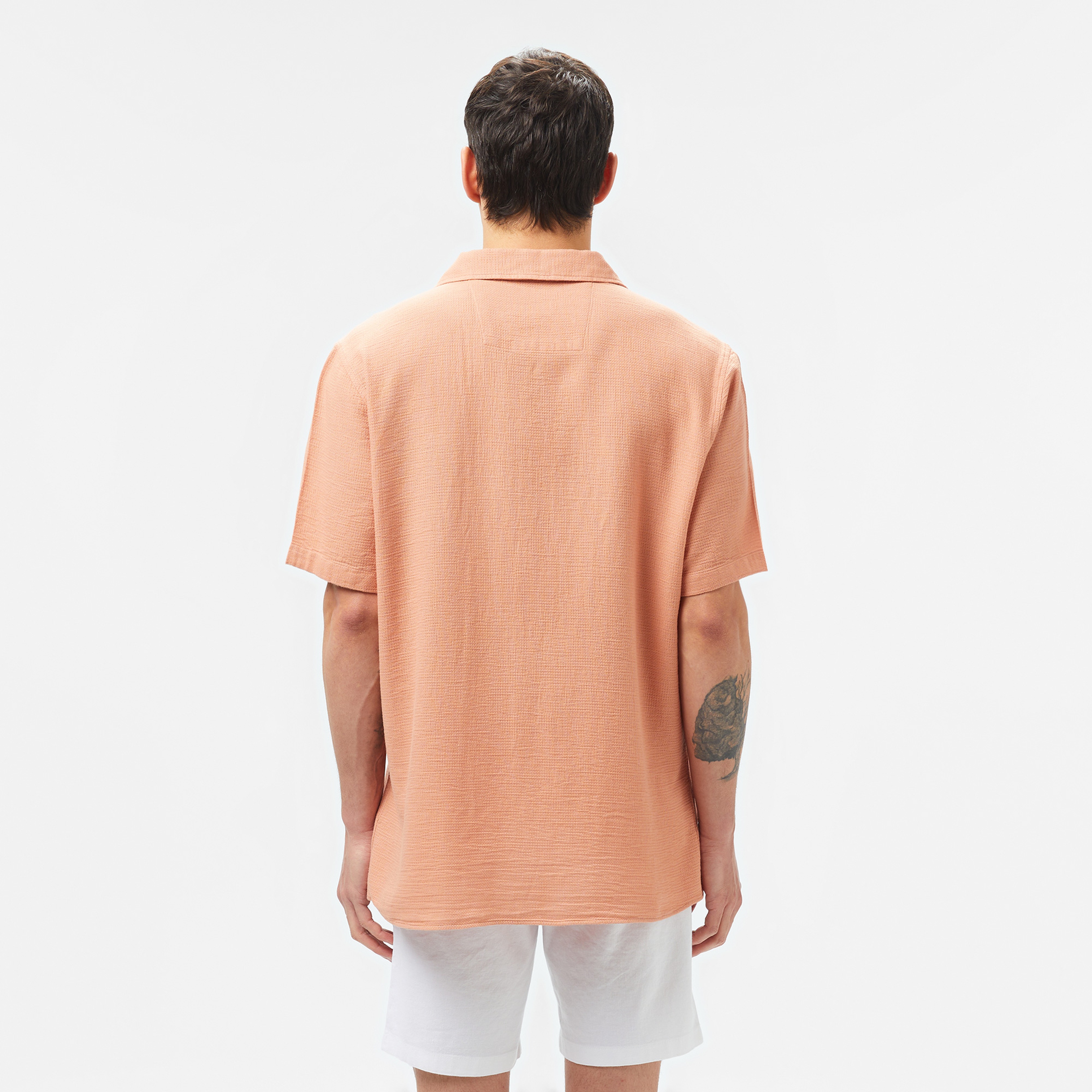 Erkek Regular Fit Kısa Kollu Pembe Gömlek