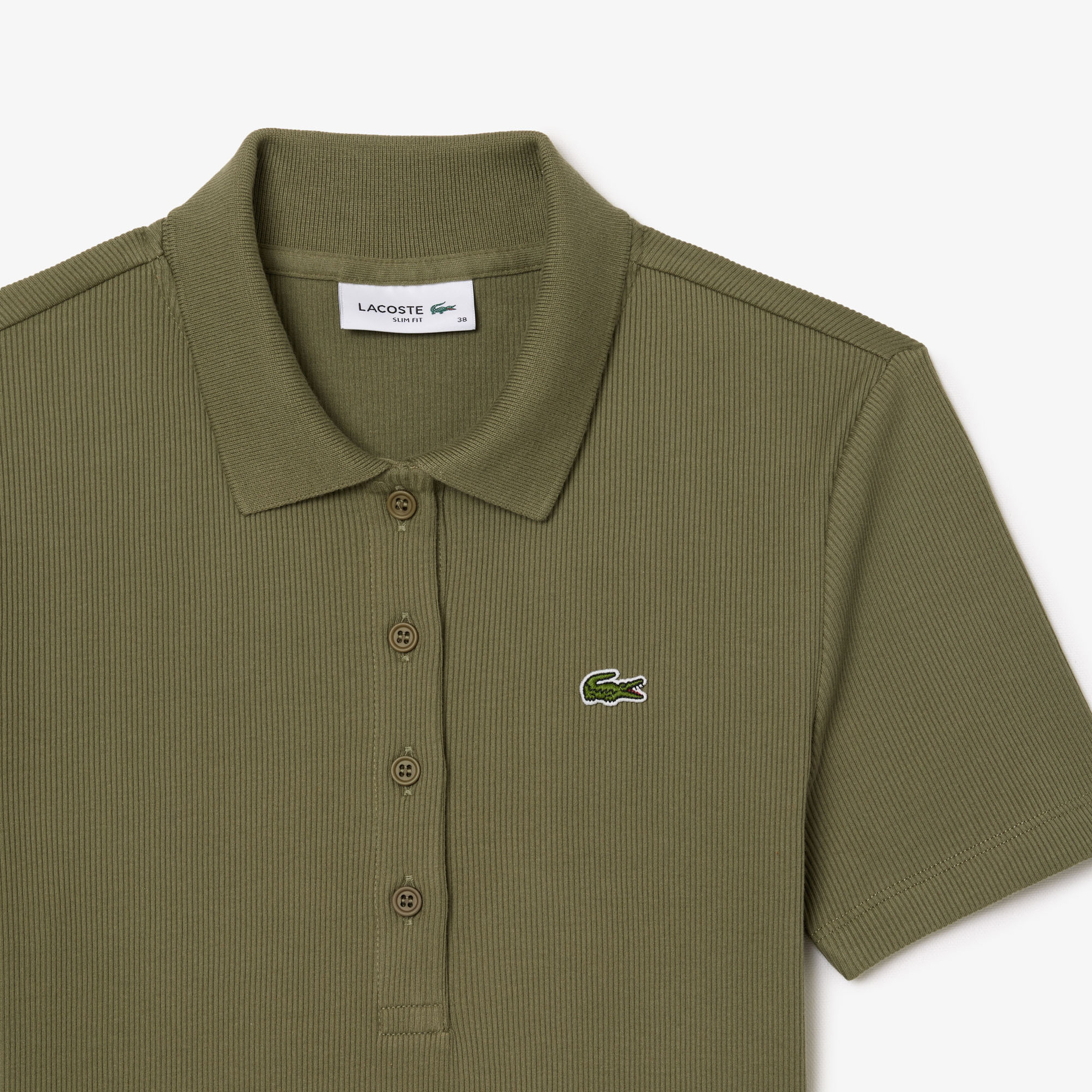 L.12.D Kadın Slim Fit Organik Pamuk Haki Polo