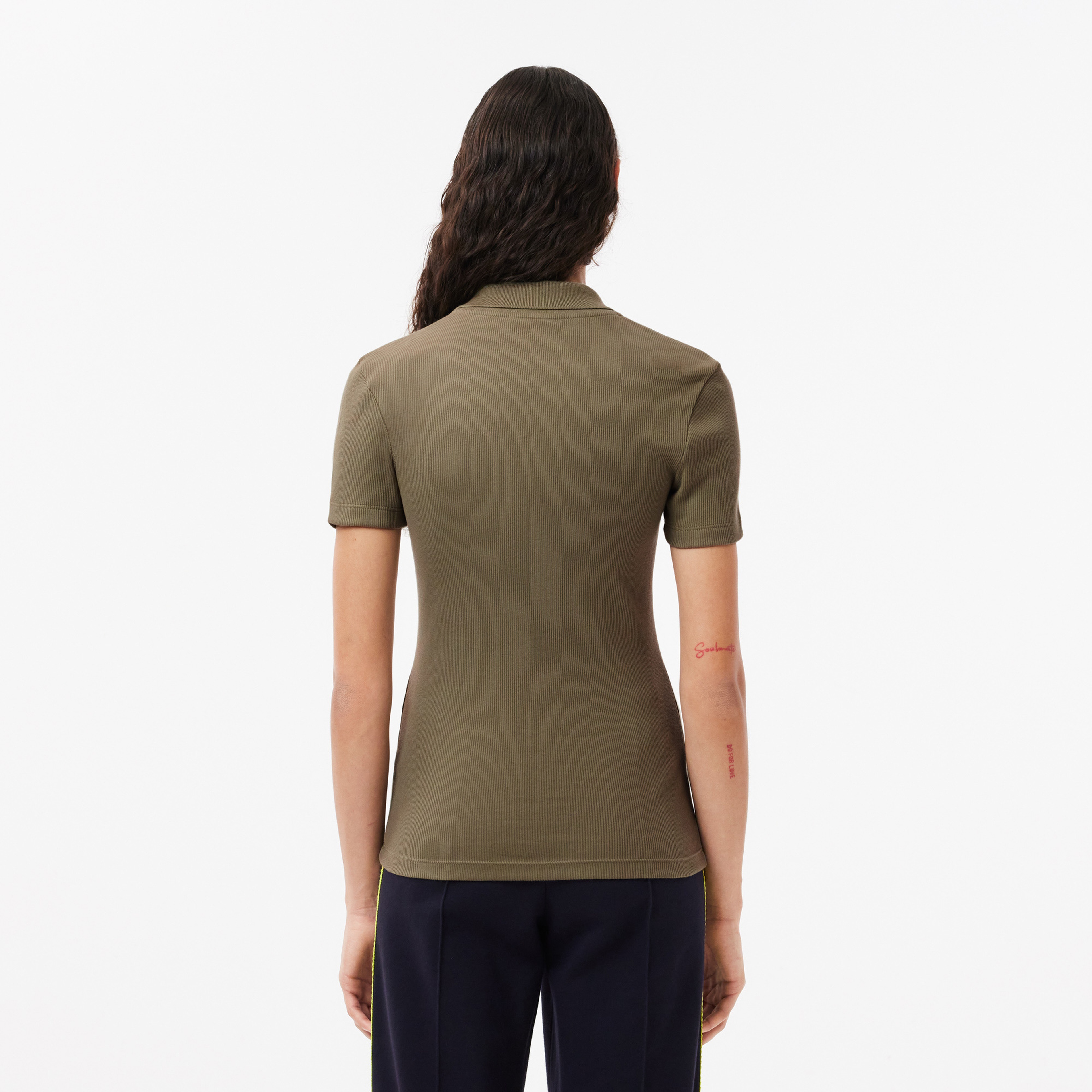 L.12.D Kadın Slim Fit Organik Pamuk Haki Polo