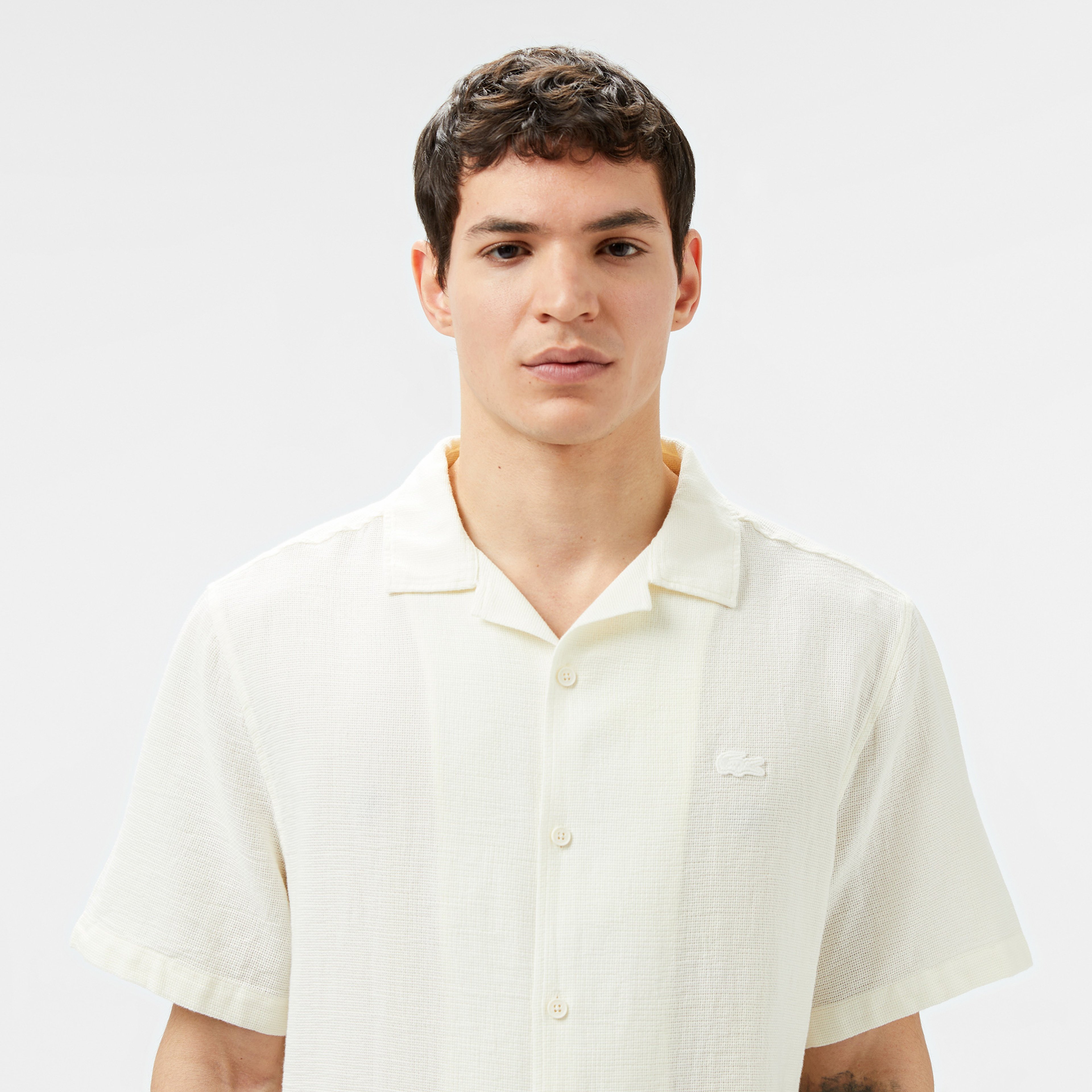 Erkek Regular Fit Kısa Kollu Beyaz Gömlek