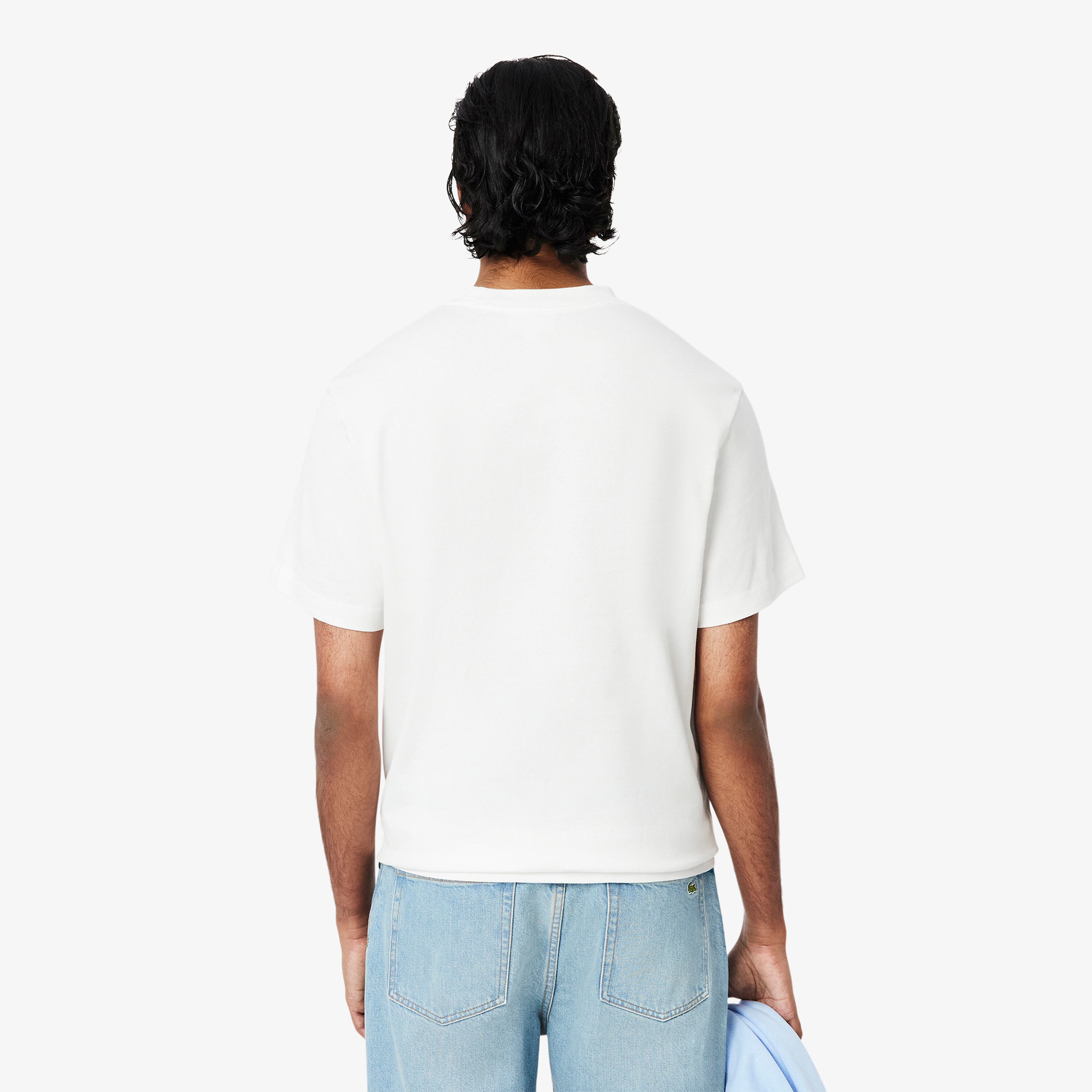 Erkek Classic Fit Bisiklet Yaka Baskılı Beyaz T-Shirt