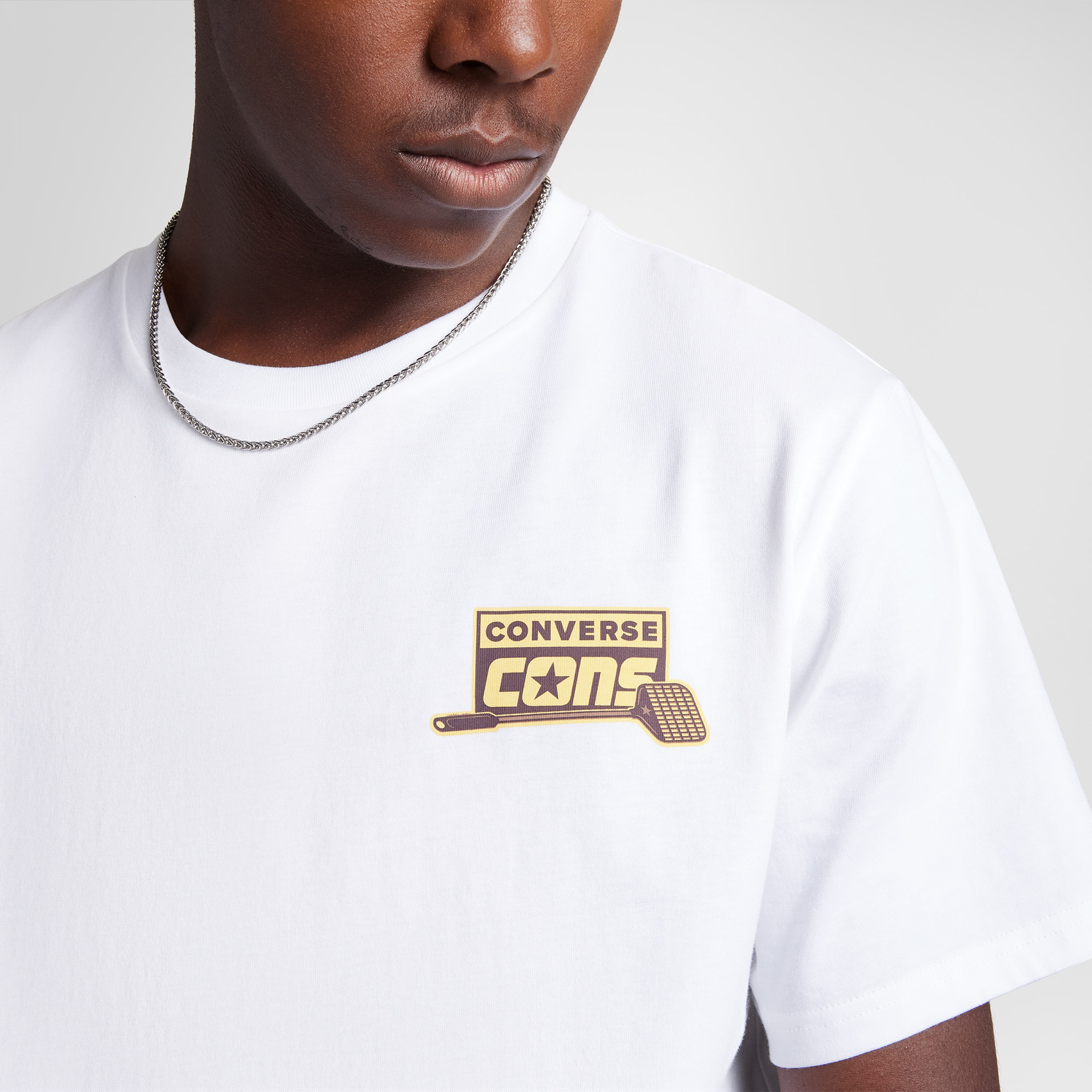 Converse Loose Fit Erkek Baskılı Beyaz T-Shirt