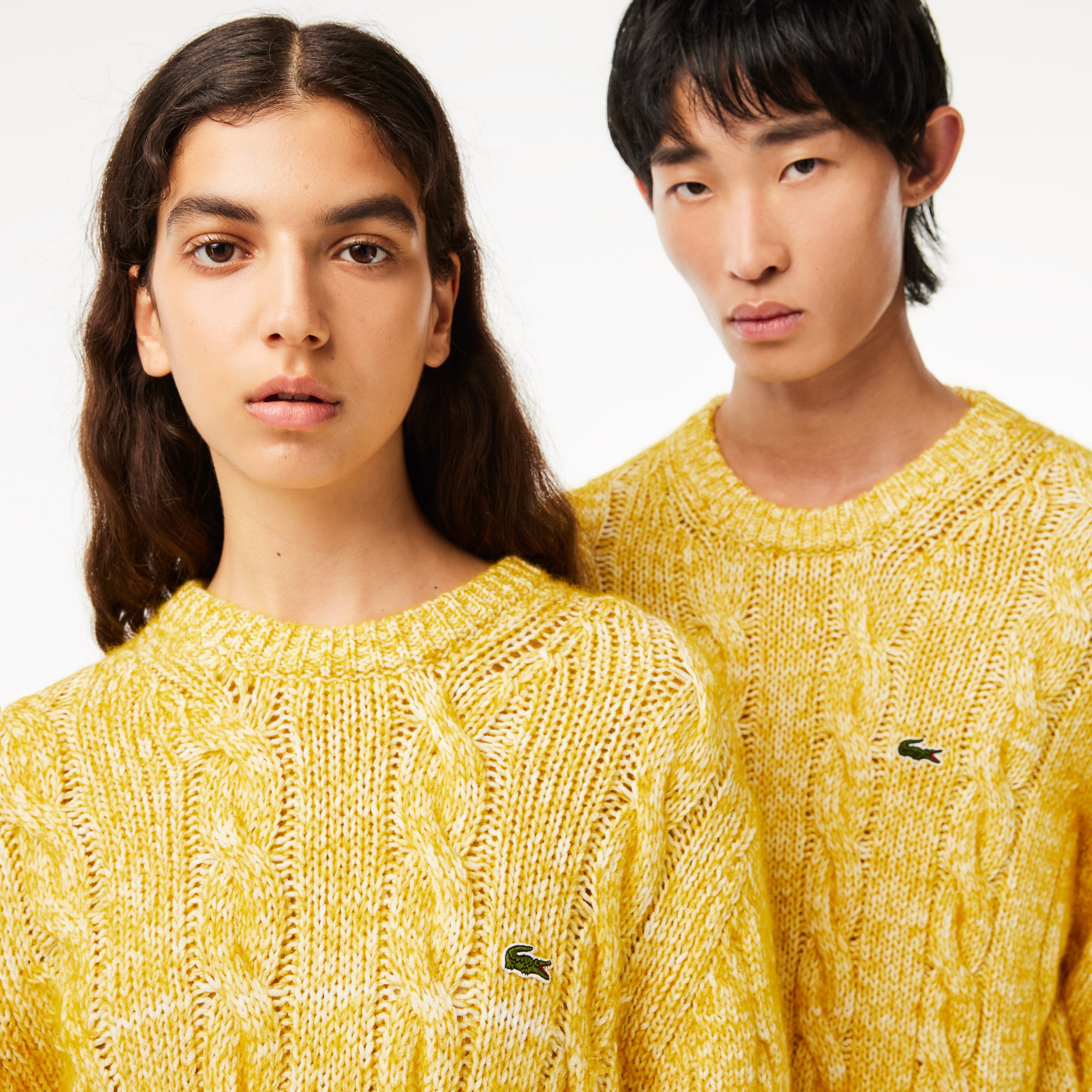 Lacoste Cotton/Mercerized Alpaca Cable Knit Sweater