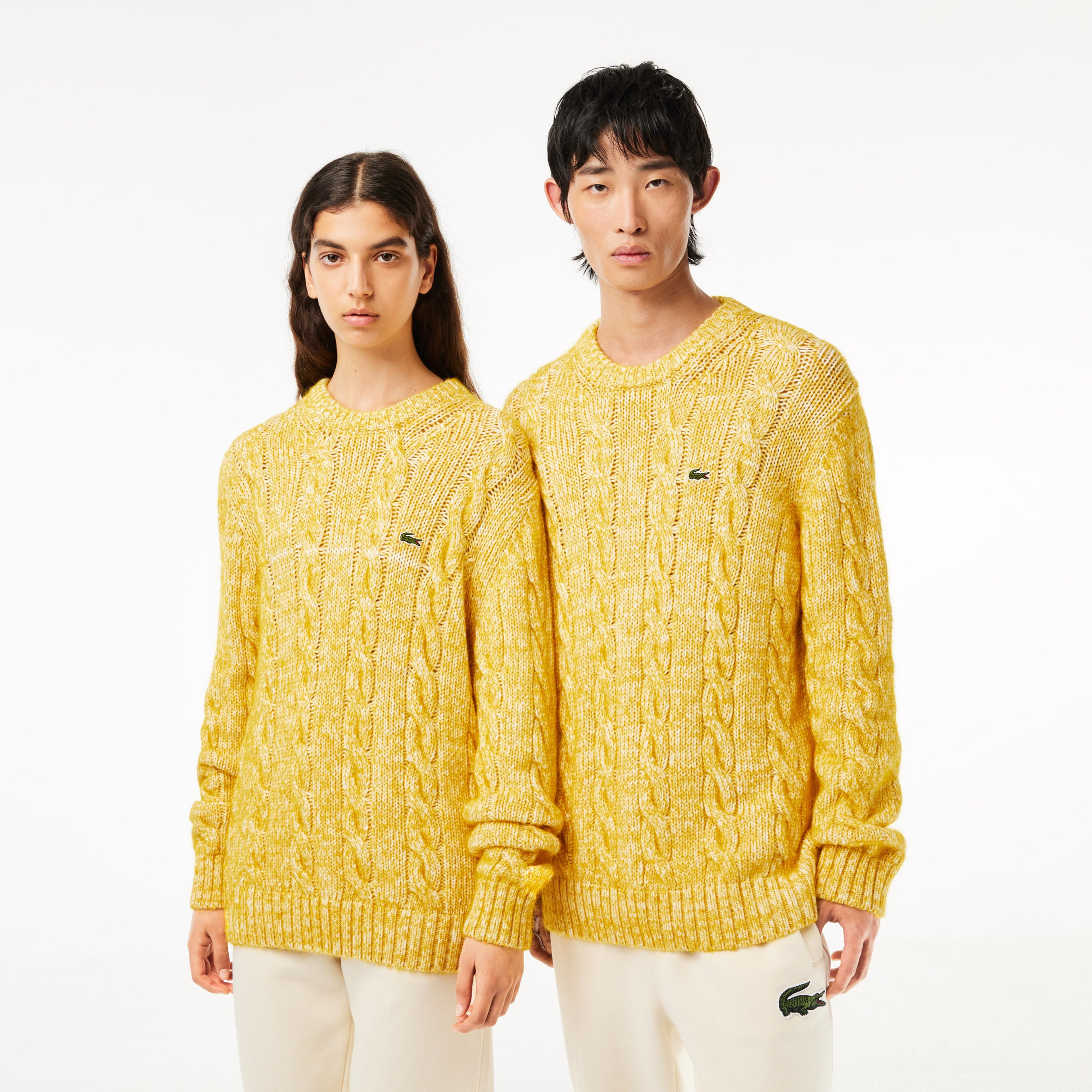 Lacoste Cotton/Mercerized Alpaca Cable Knit Sweater