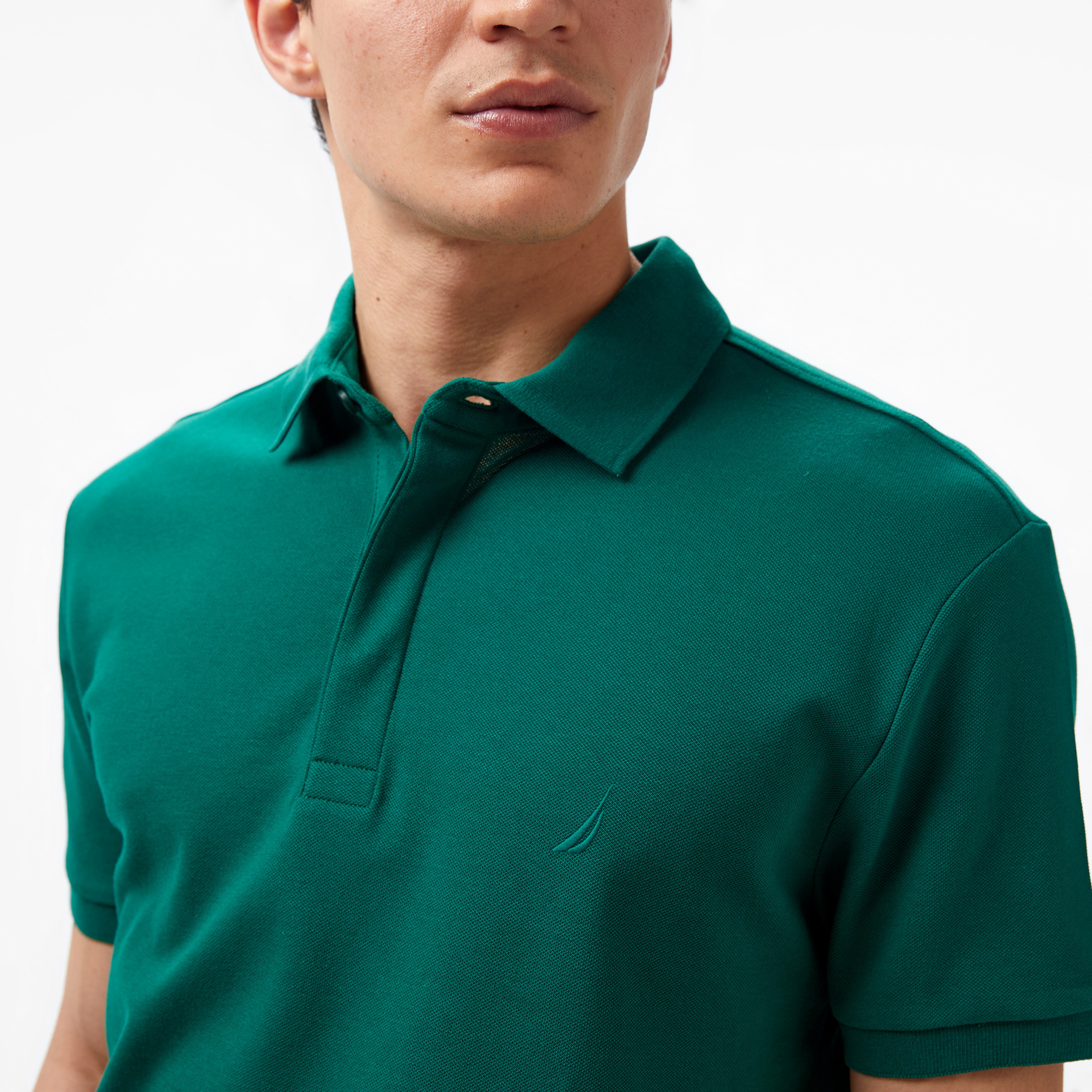 Nautica Erkek Yeşil Slim Fit Polo Yaka T-Shirt