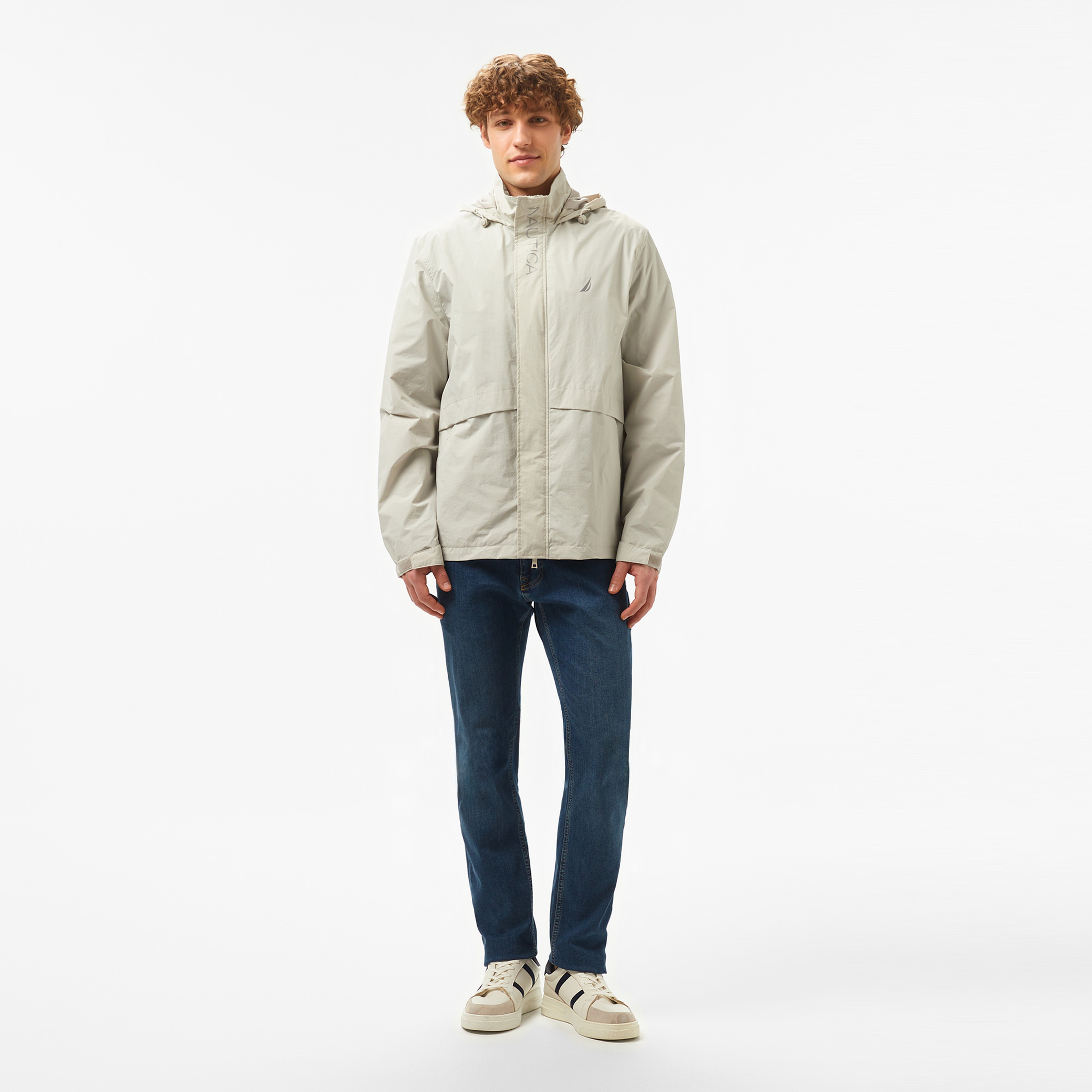 Nautica Erkek Gri Standart Fit Kapüşonlu Mont