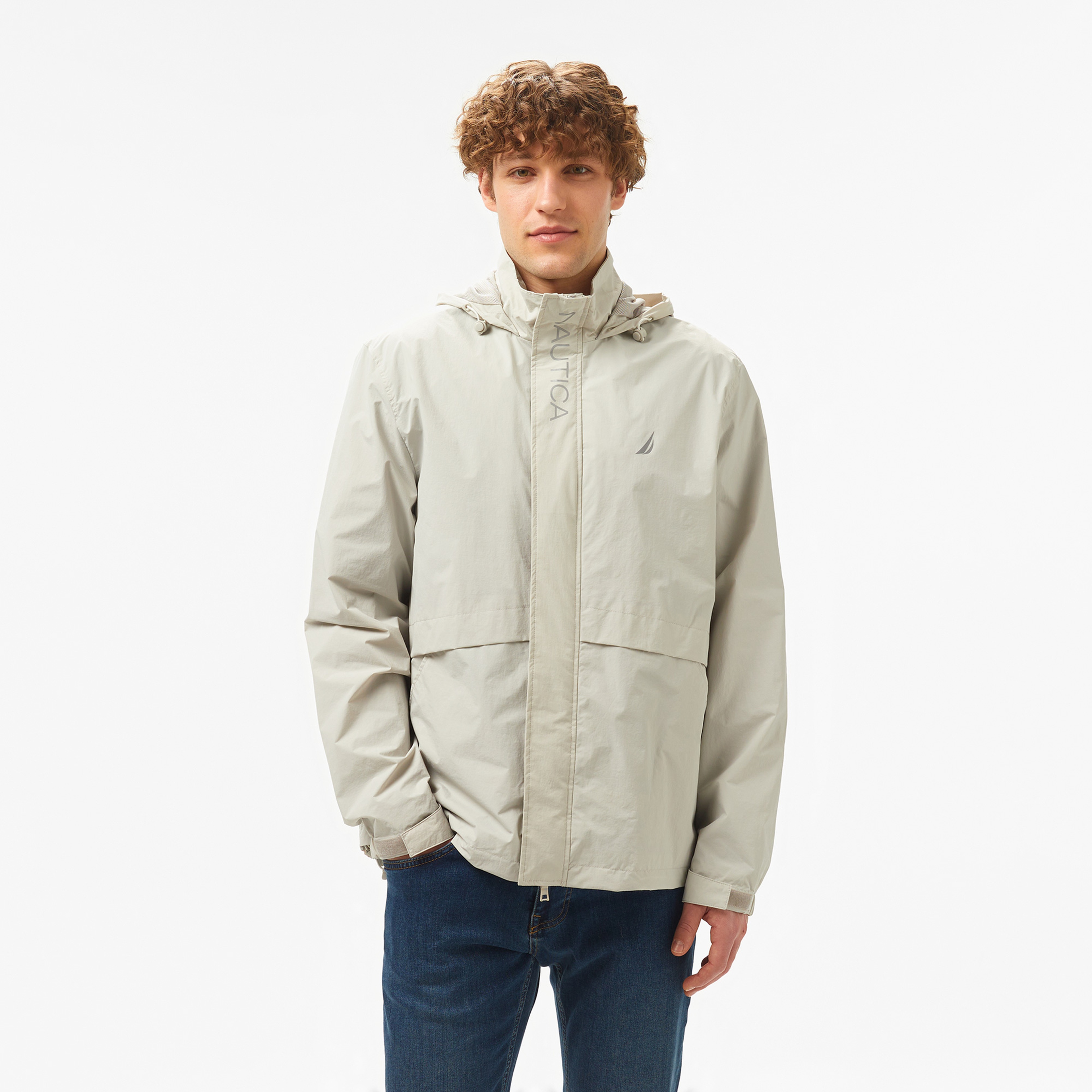 Nautica Erkek Gri Standart Fit Kapüşonlu Mont