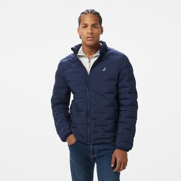 Nautica Erkek Lacivert Standart Fit Dik Yaka Mont