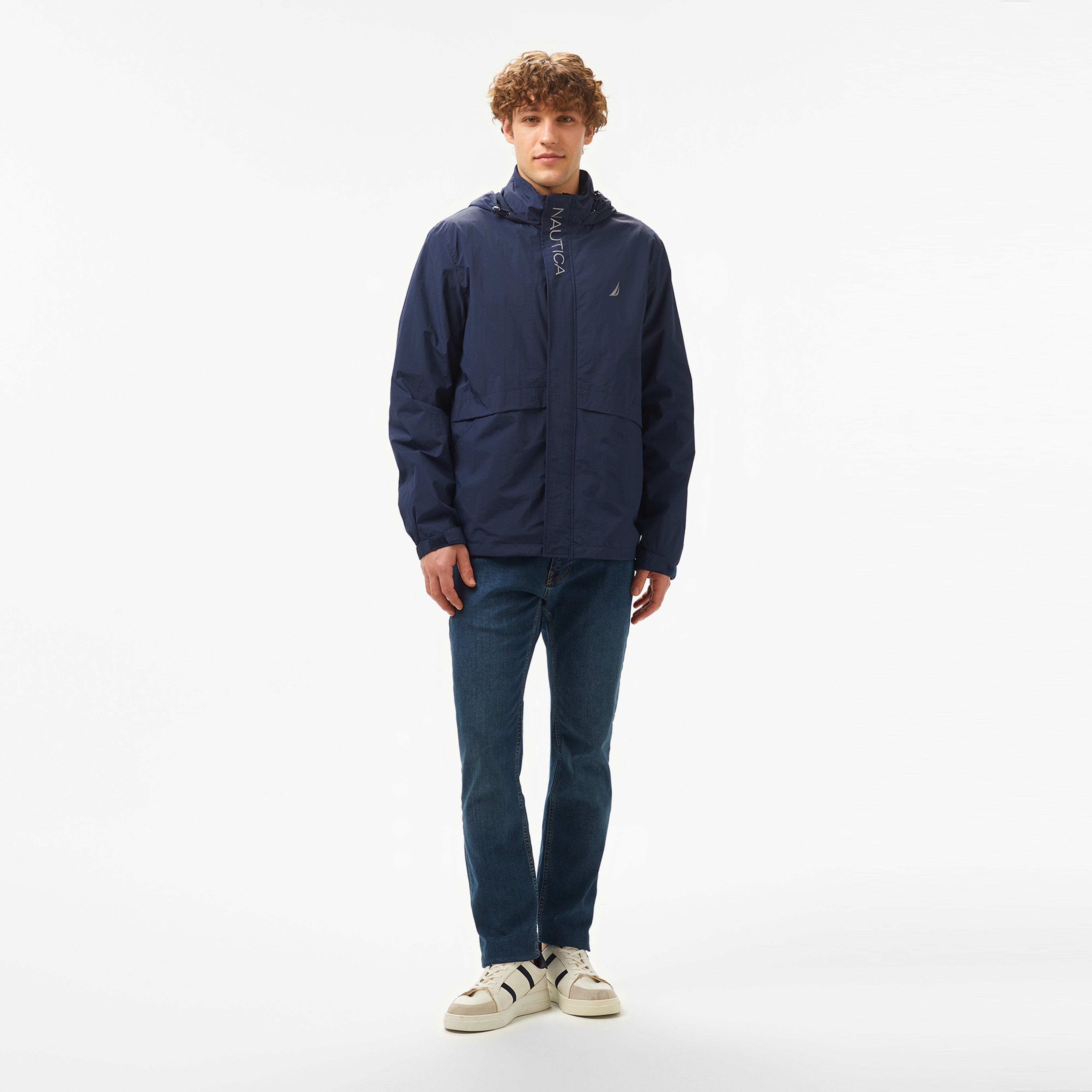 Nautica Erkek Lacivert Standart Fit Kapüşonlu Mont