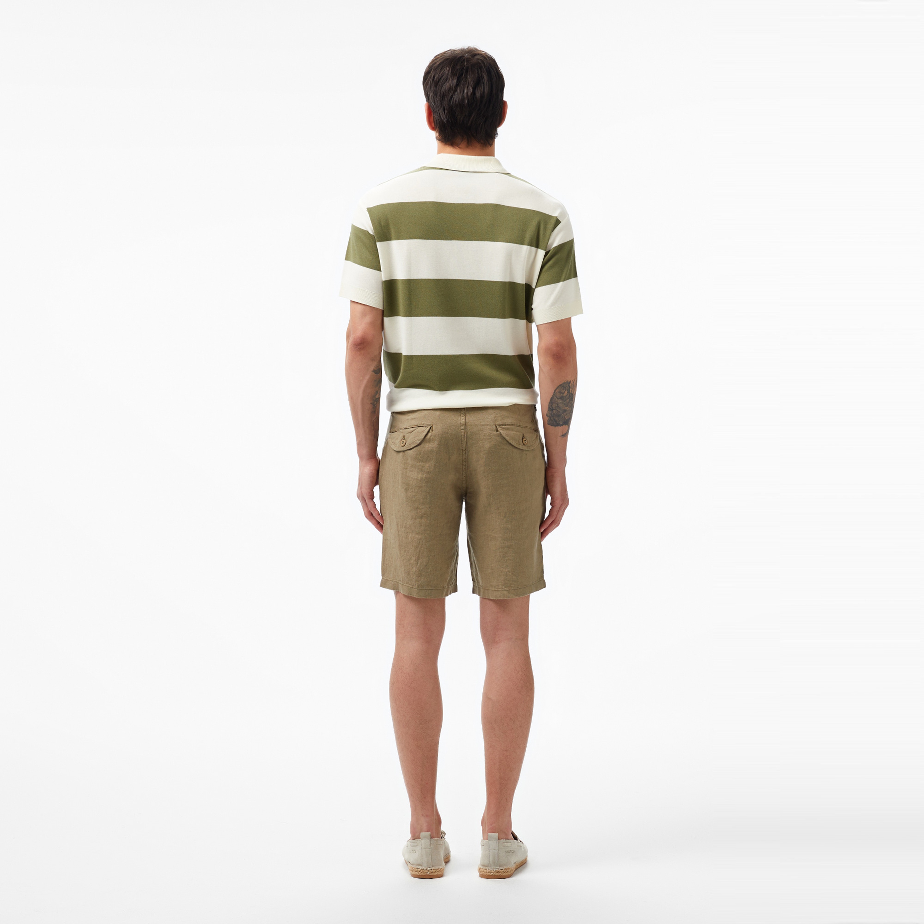 Nautica Erkek Yeşil Slim Fit Keten Şort